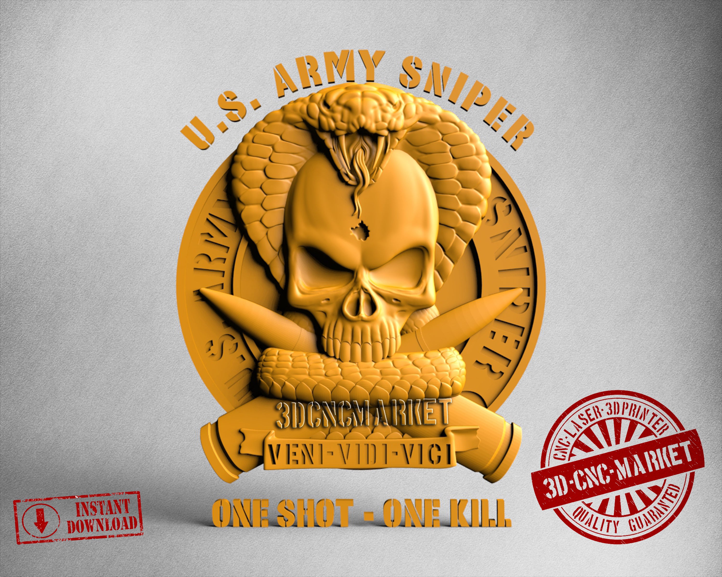 Sniper Snake Skull, 3D STL Model