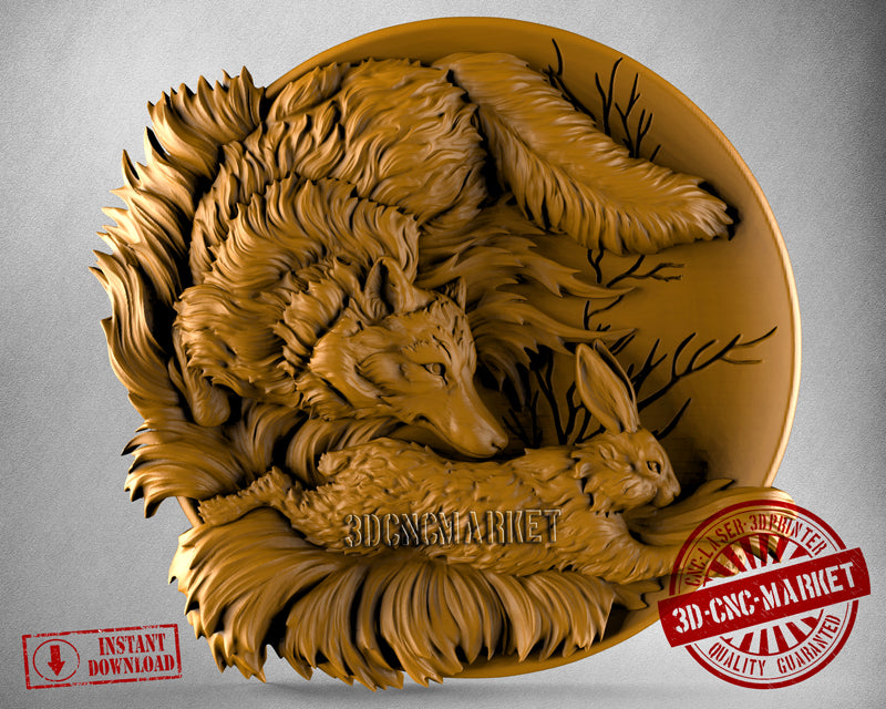 Fox and Rabbit, 3D STL Model