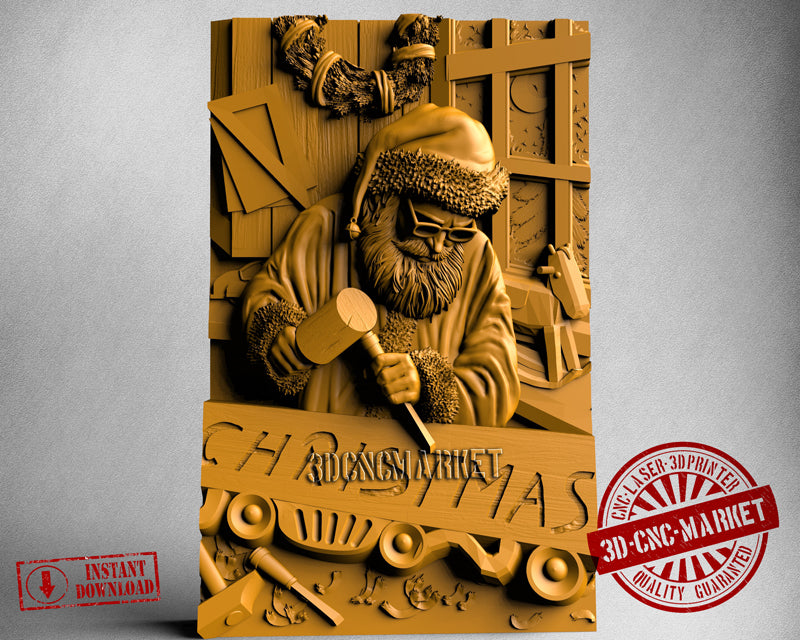 Santa Carving, 3D STL Model