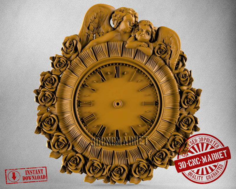 Angel Clock, 3D STL Model