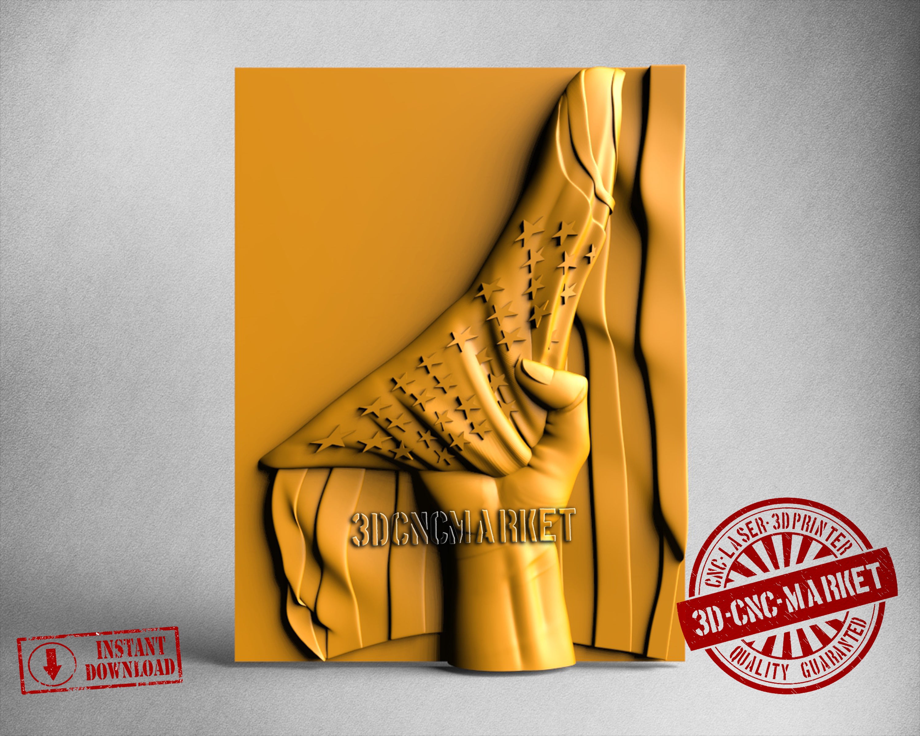 American Flag, 3D STL Model