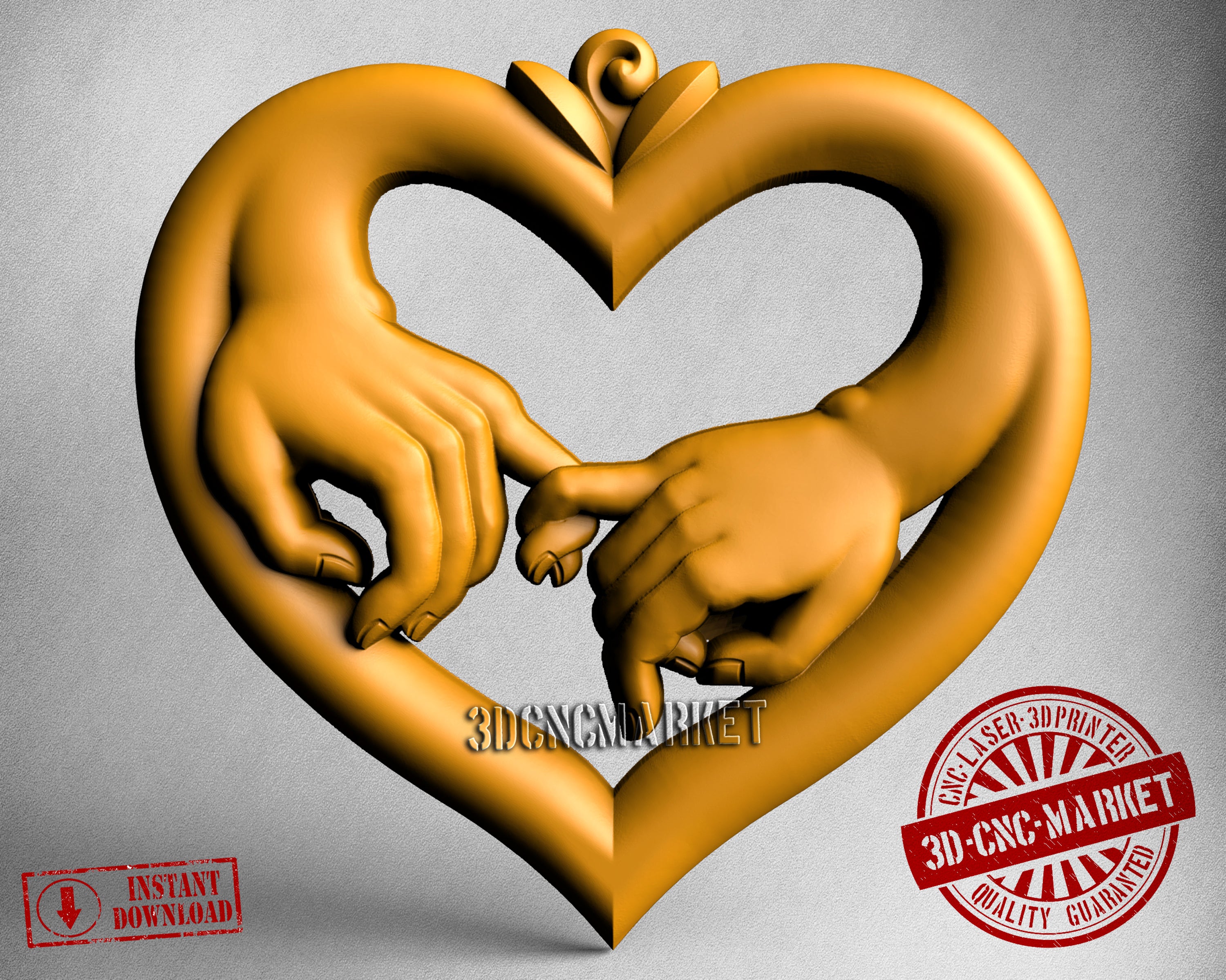 Hands of Love, 3D STL Model