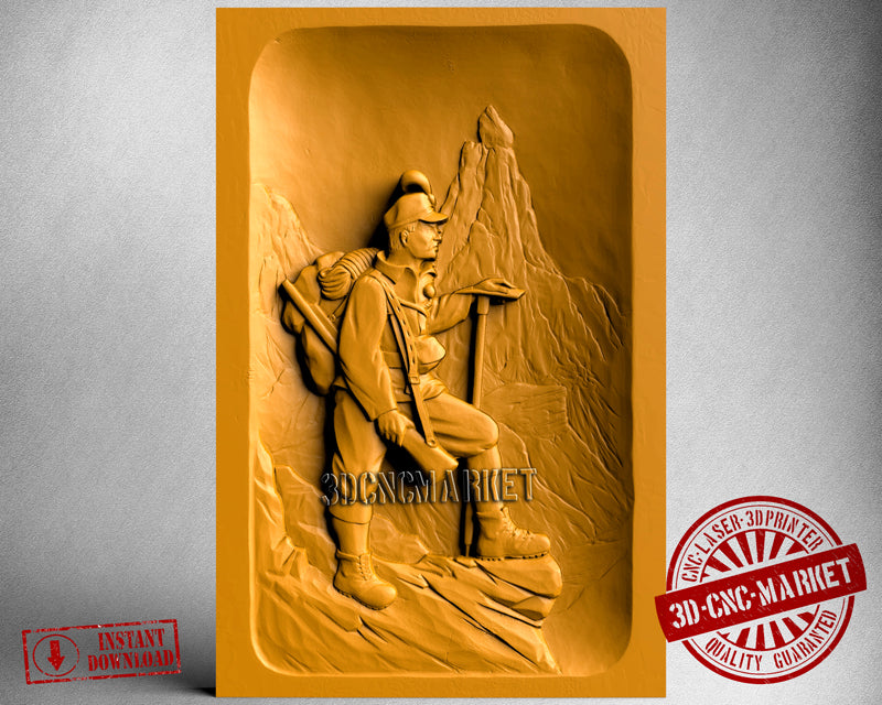 Climbing Mountain Man Everest, 3D STL Model