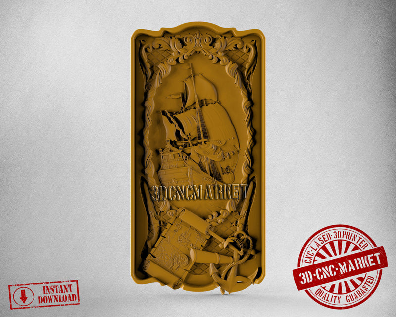Ship for Backgammon, 3D STL Model