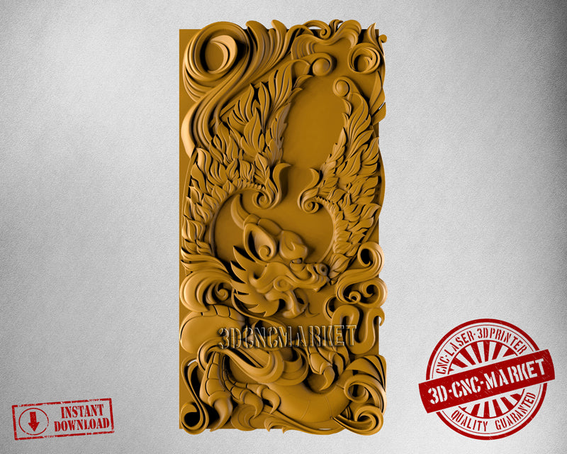 Dragon for Backgammon, 3D STL Model