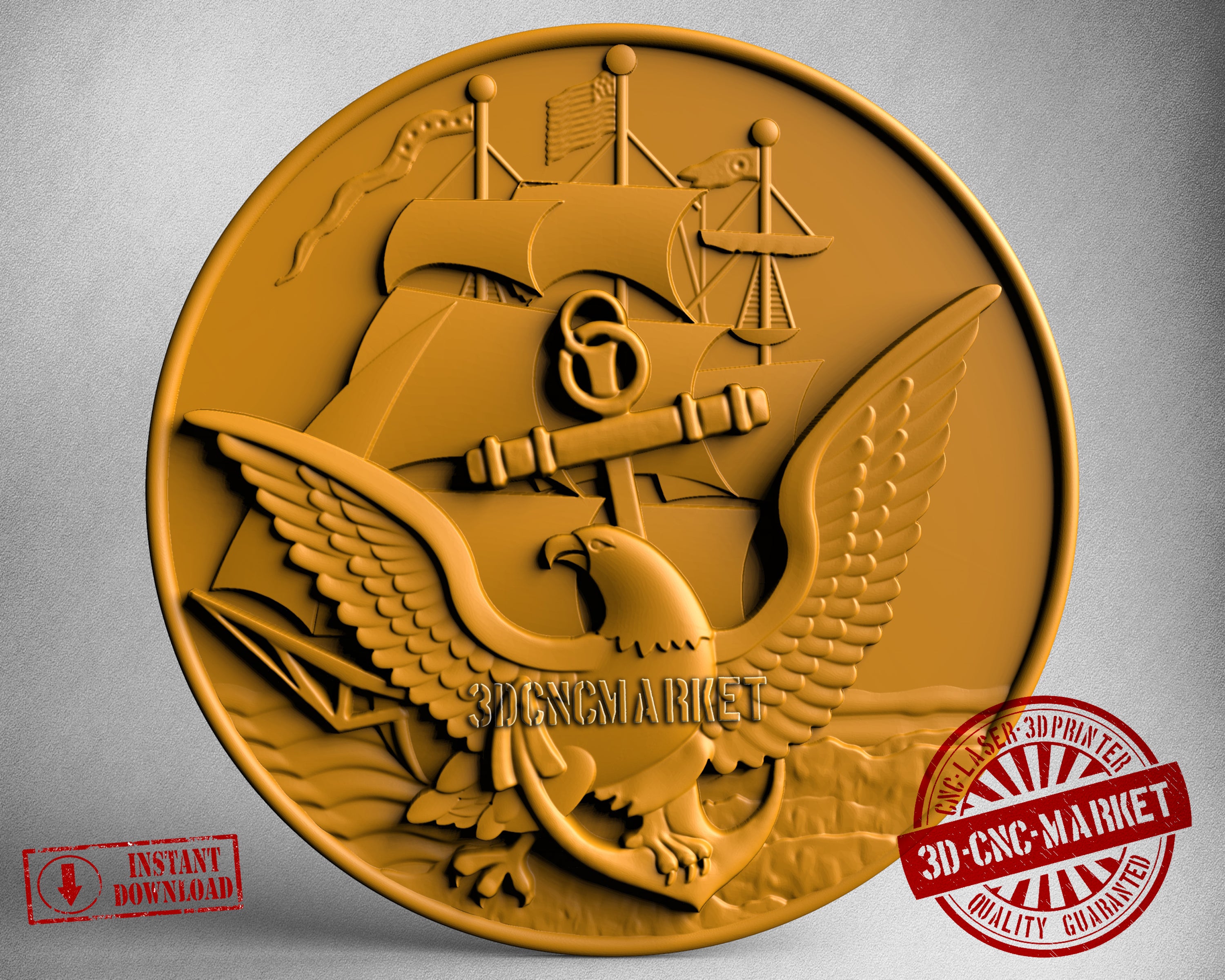 USA Depth of Navy, 3D STL Model