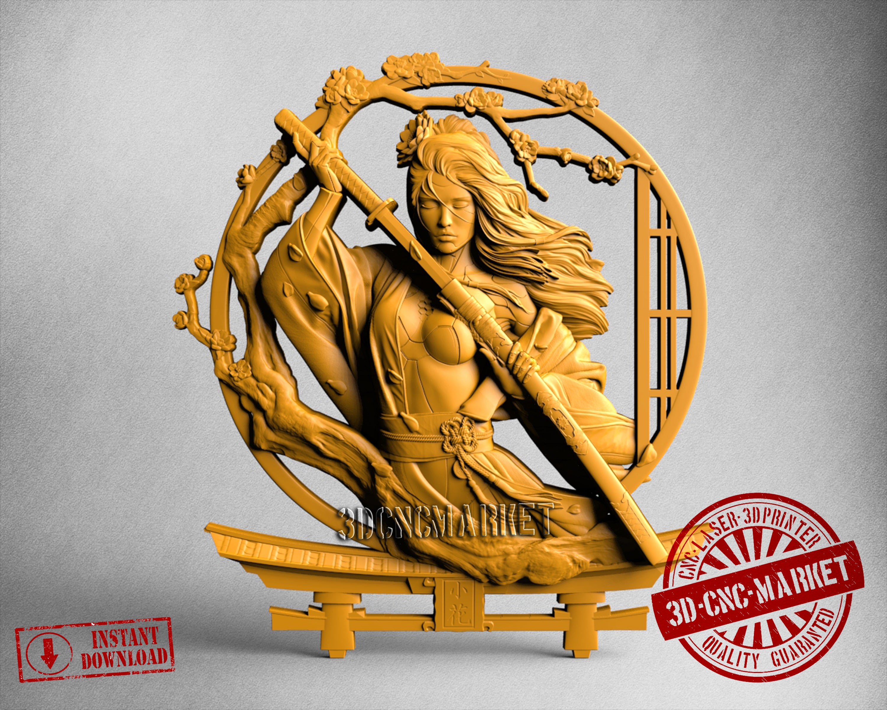 Samurai Girl, 3D STL Model
