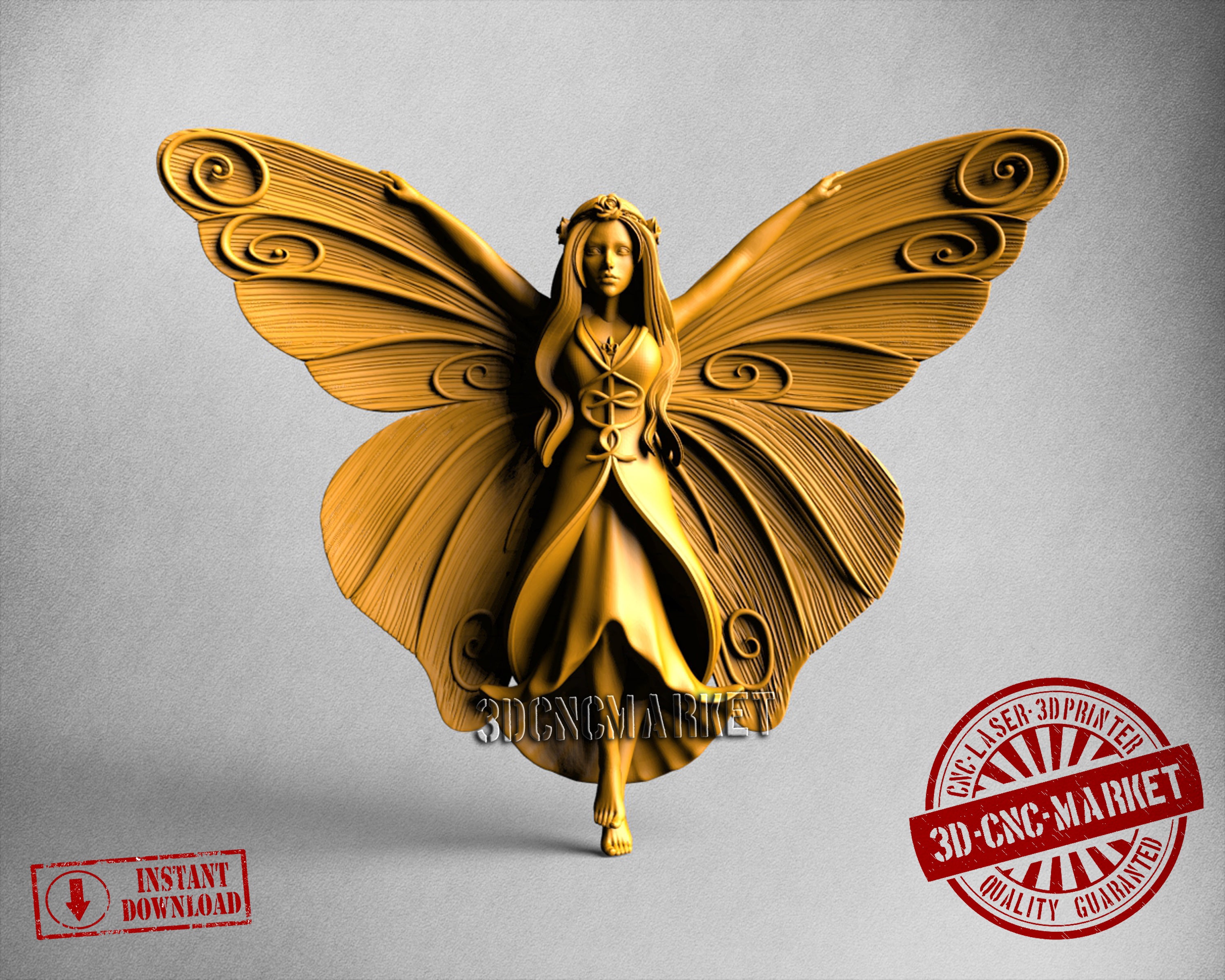 Butterfly Girl, 3D STL Model