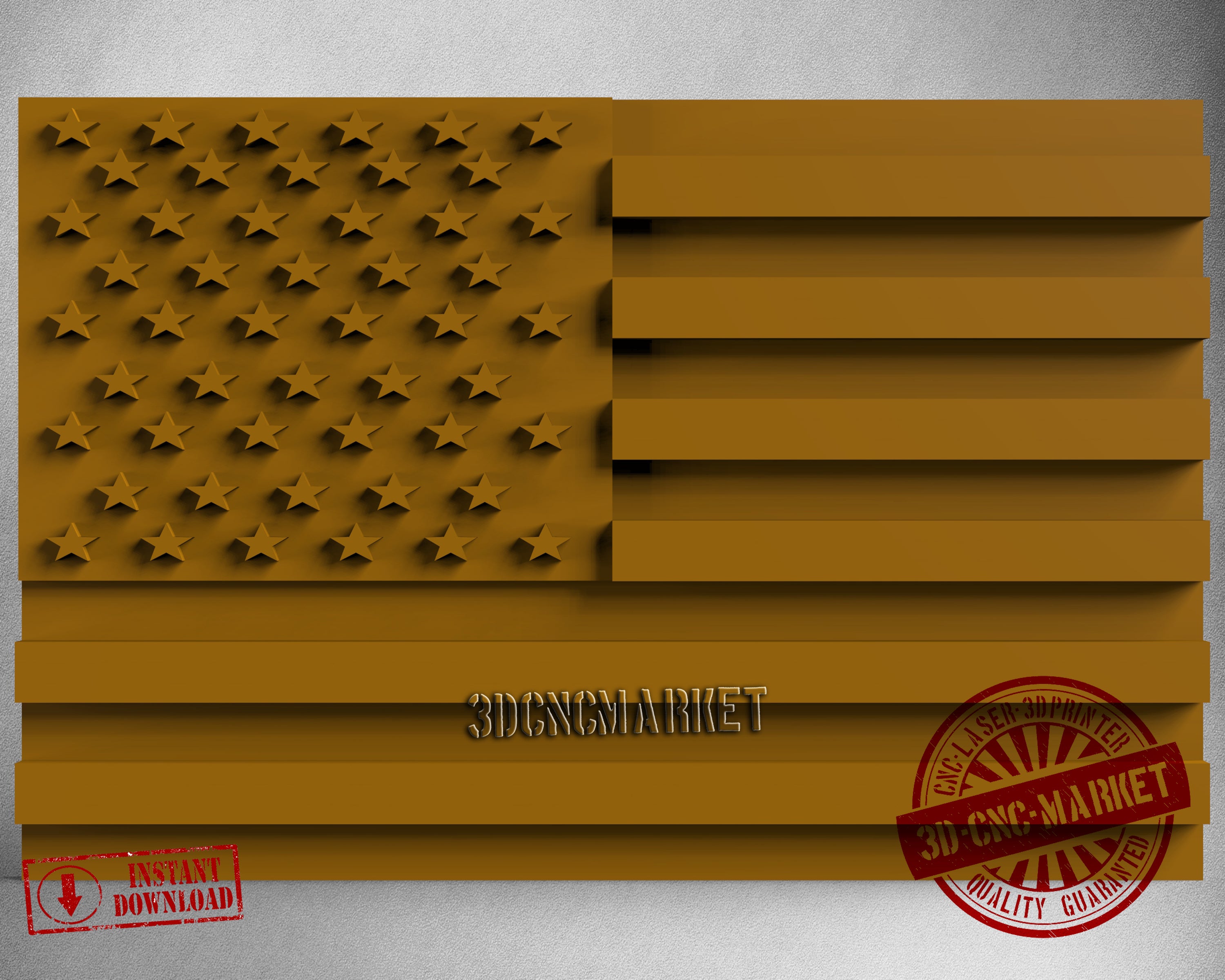 USA Flag, 3D STL Model