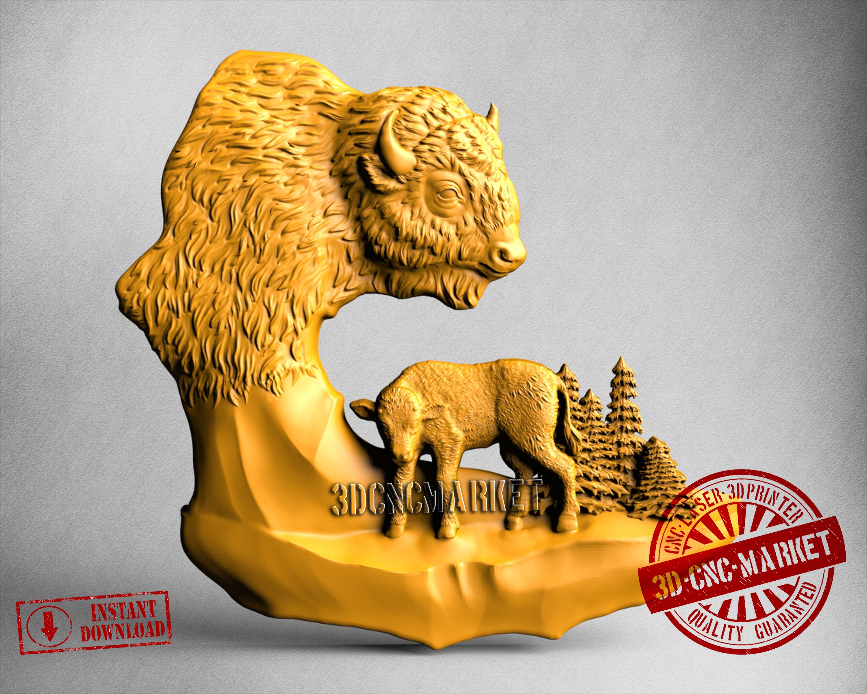 Bison, 3D STL Model
