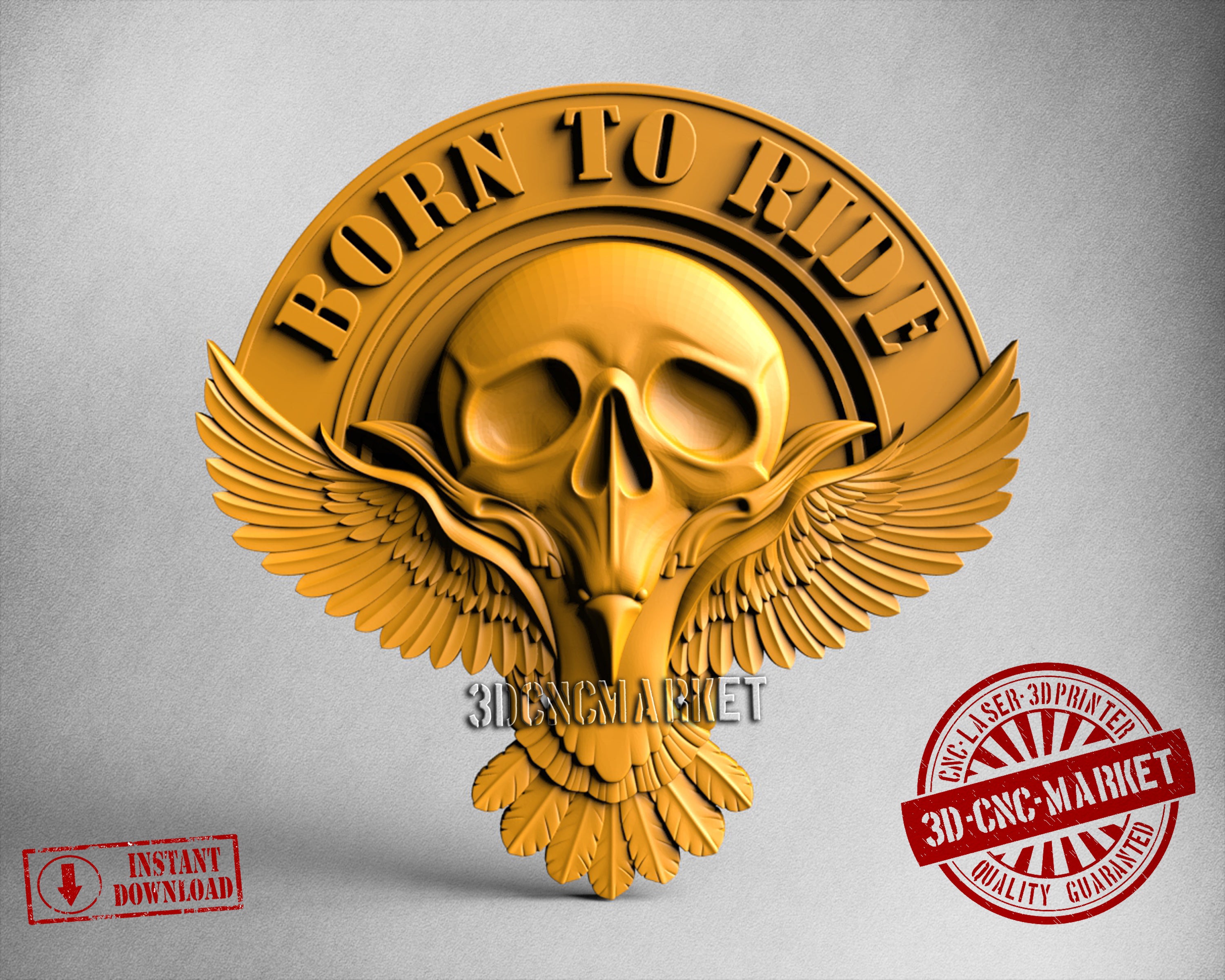 Biker Skull, 3D STL Model