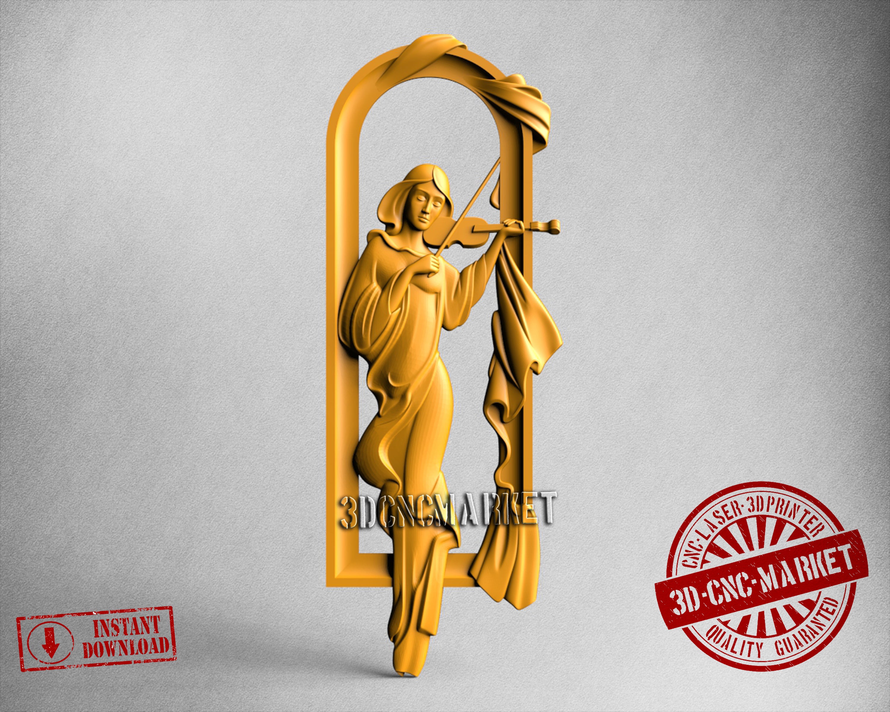 Violin Girl, 3D STL Model