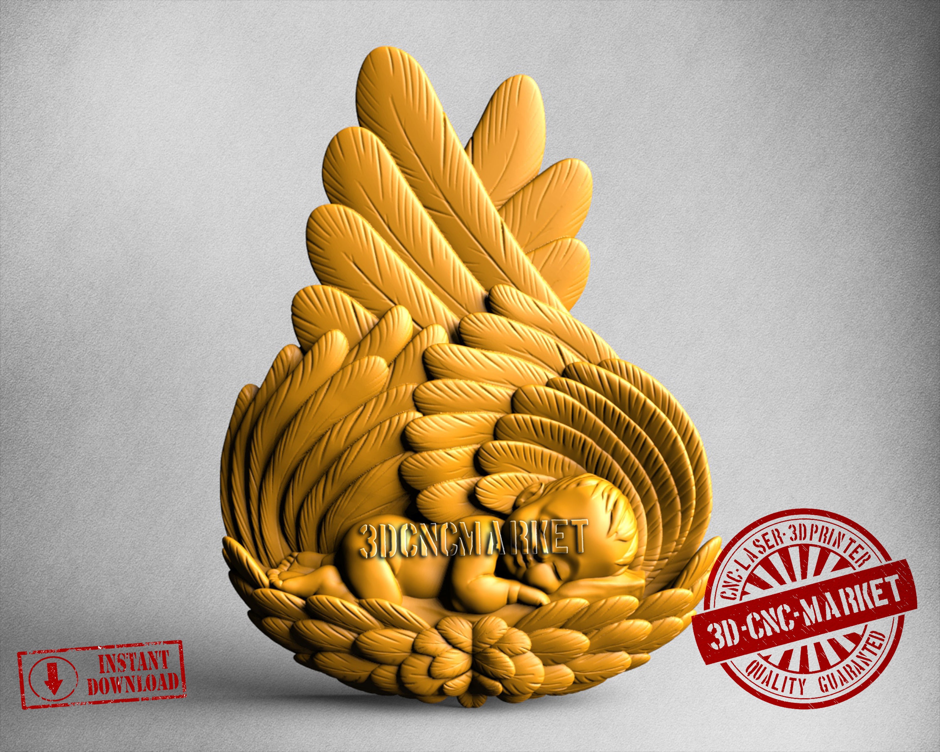 Newborn Angel, 3D STL Model