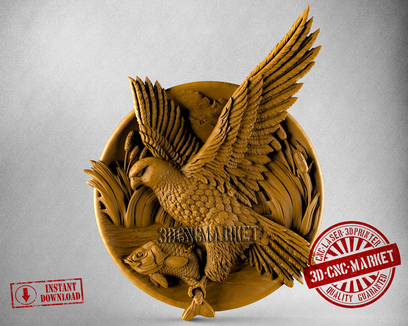 Eagle and Fish, 3D STL Model