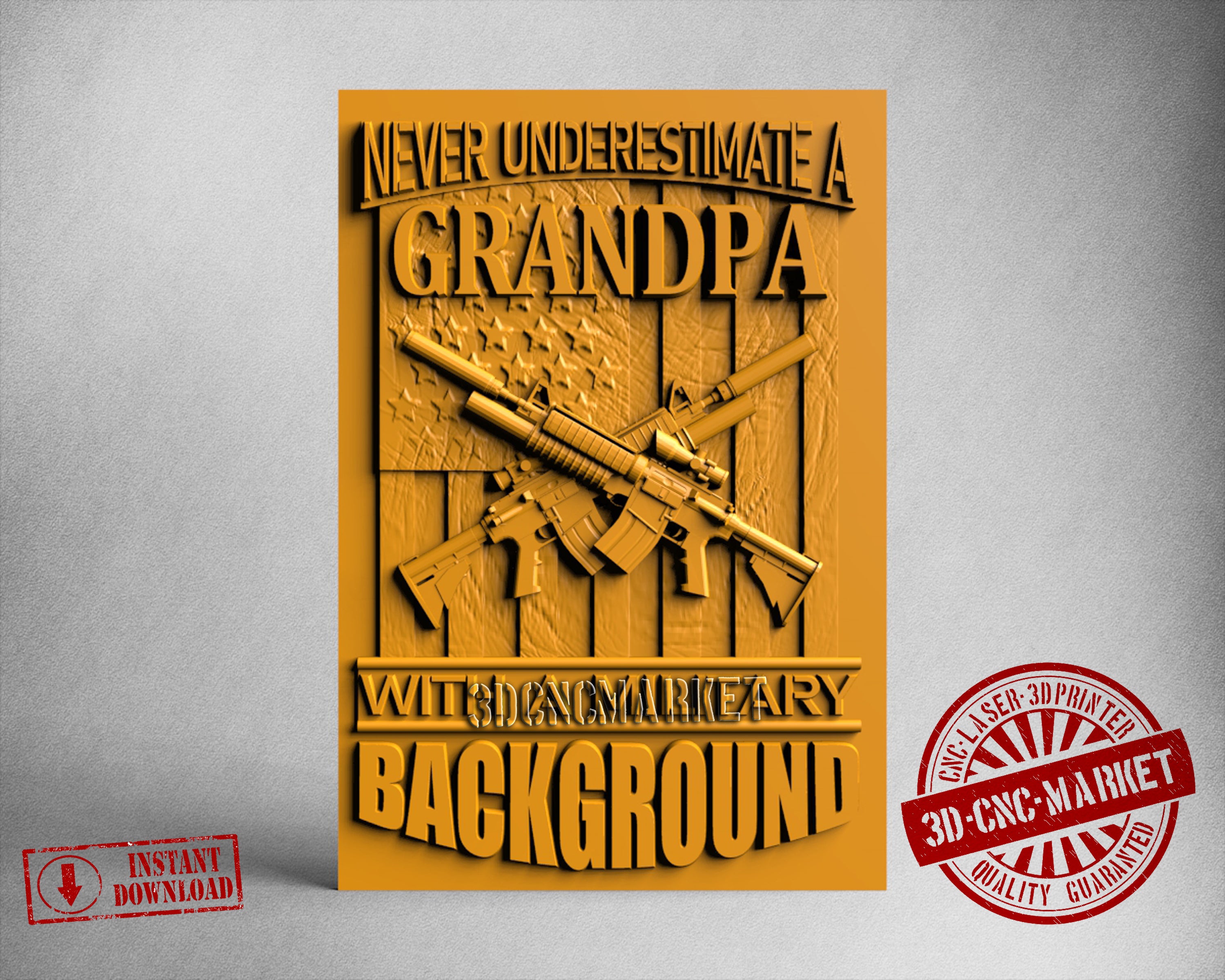 USA Grandpa Background, 3D STL Model
