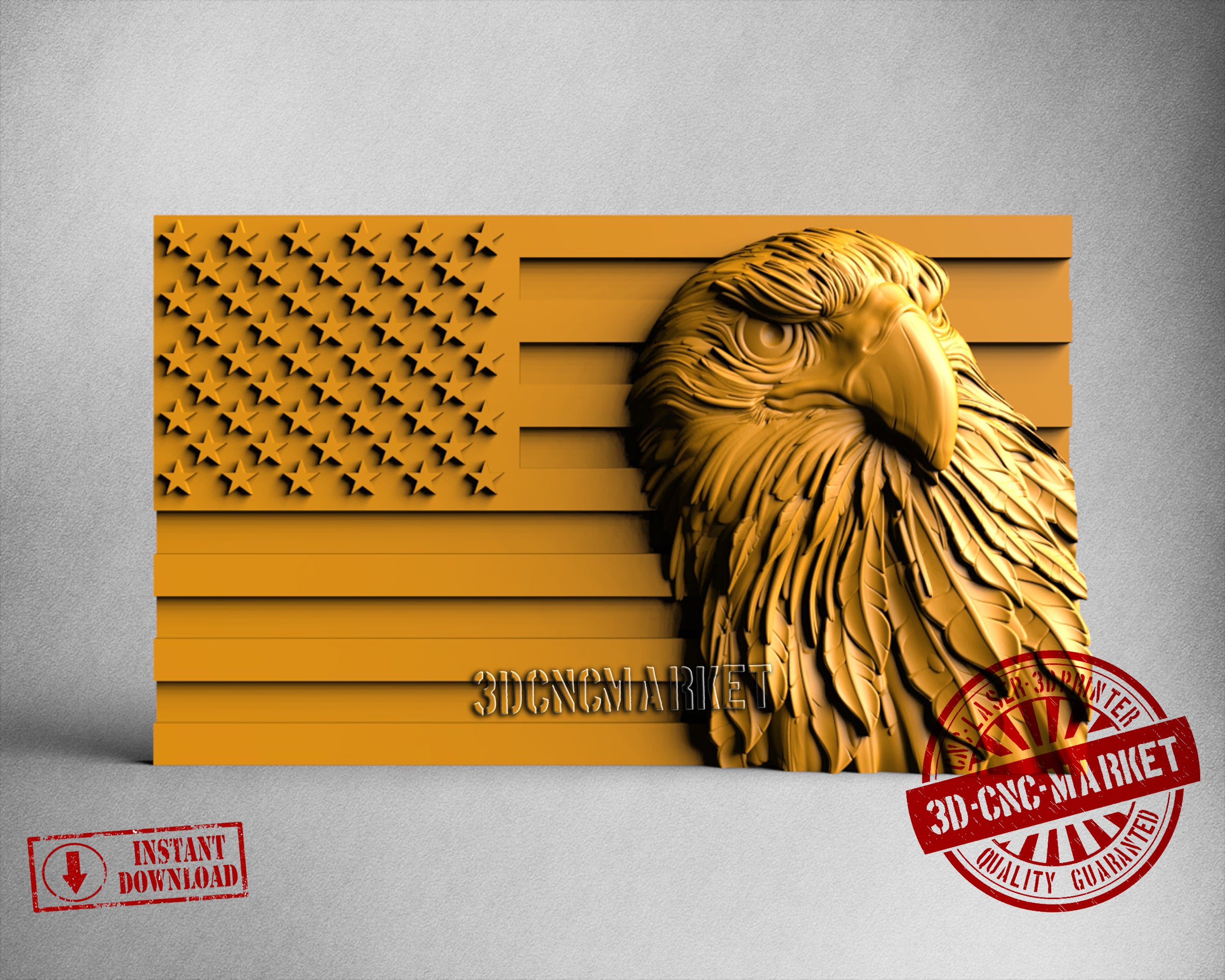 USA Eagle Flag, 3D STL Model