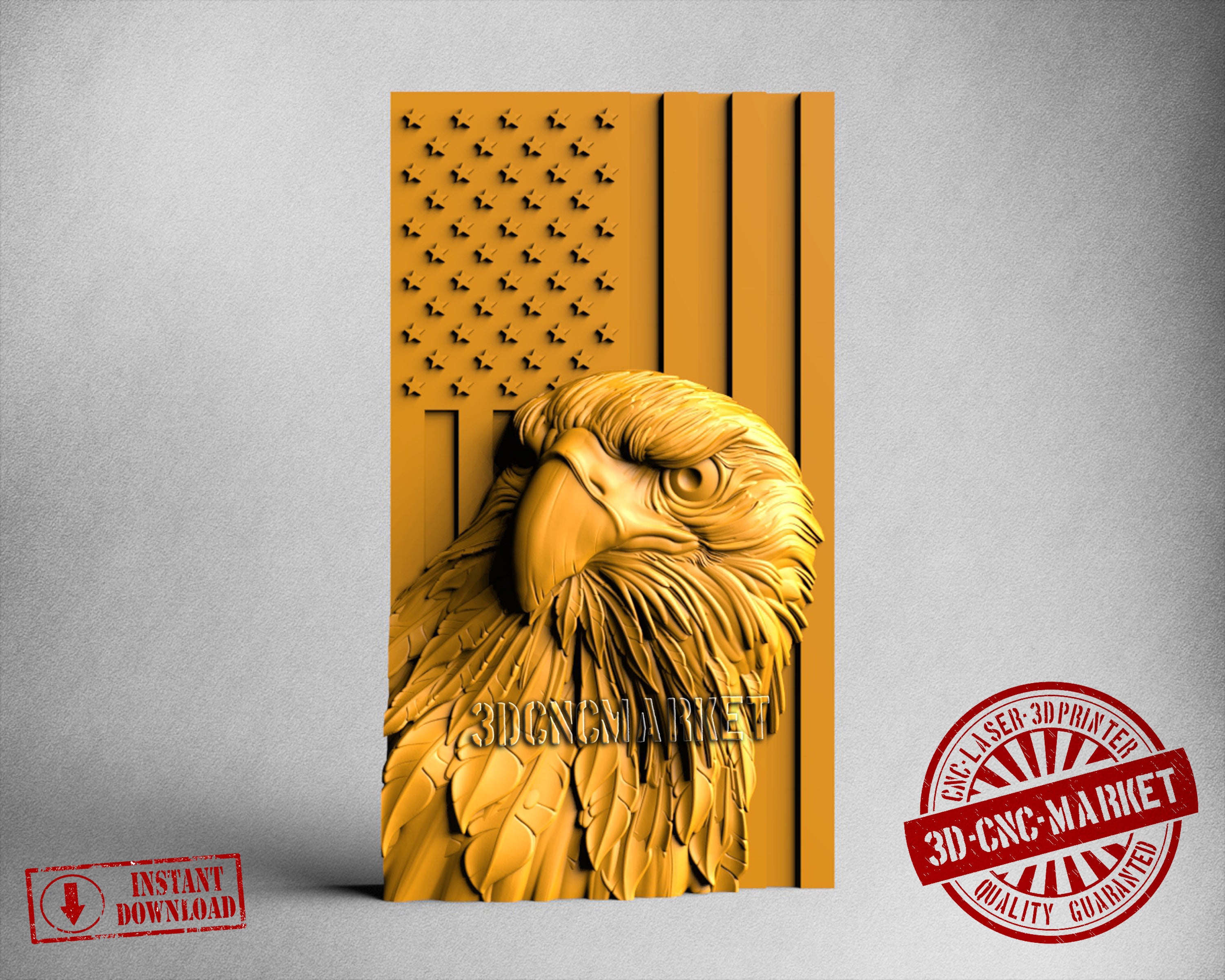 USA Eagle Flag, 3D STL Model