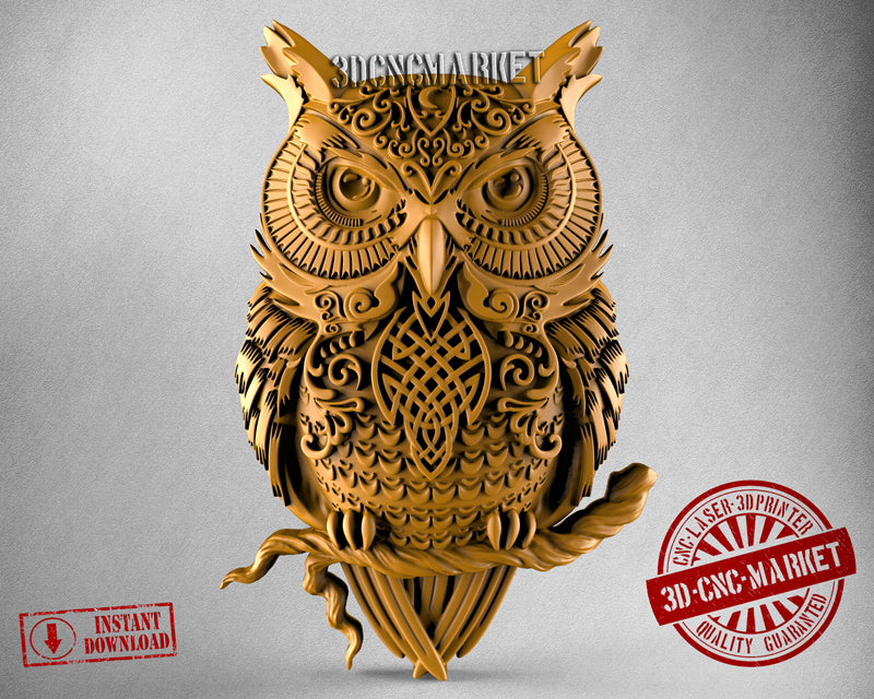 Celtic Owl, 3D STL Model
