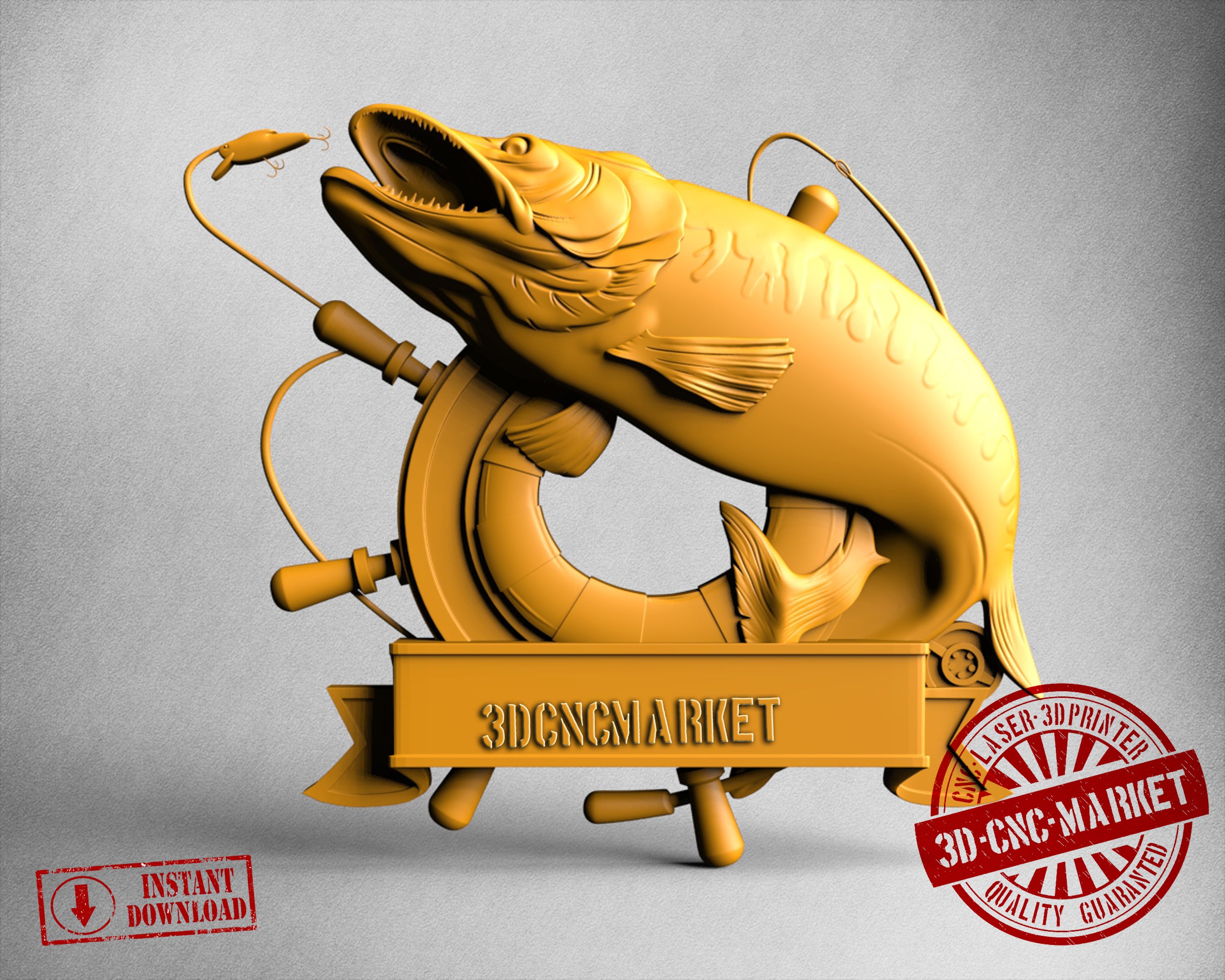 Pike Fishing Table, 3D STL Model
