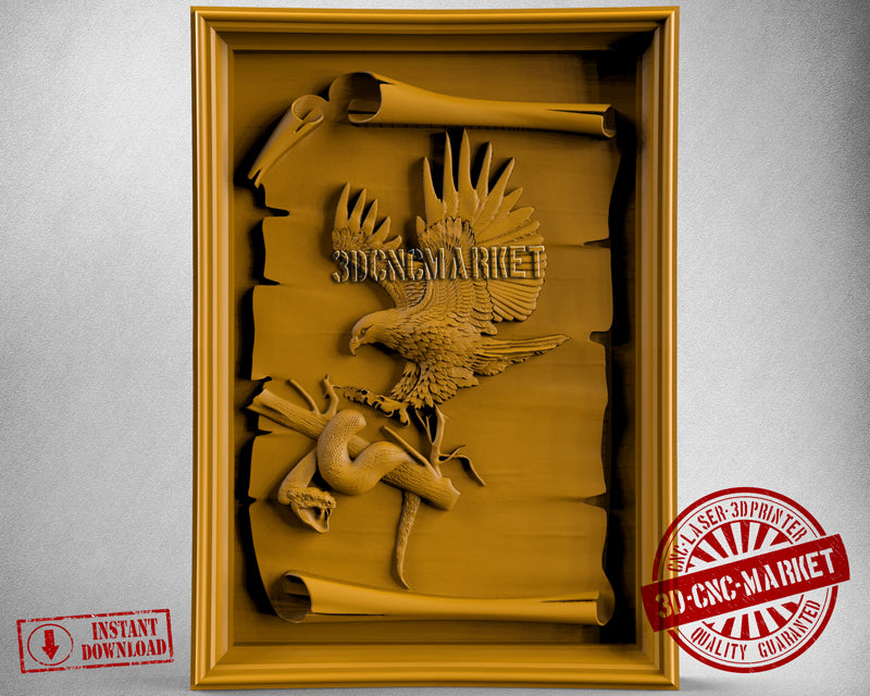 Hawk and Snake, 3D STL Model