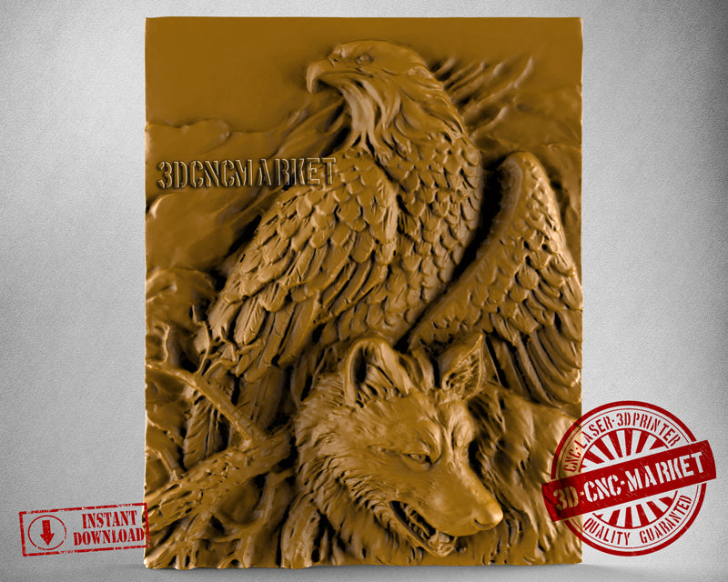 Eagle and Wolf, 3D STL Model