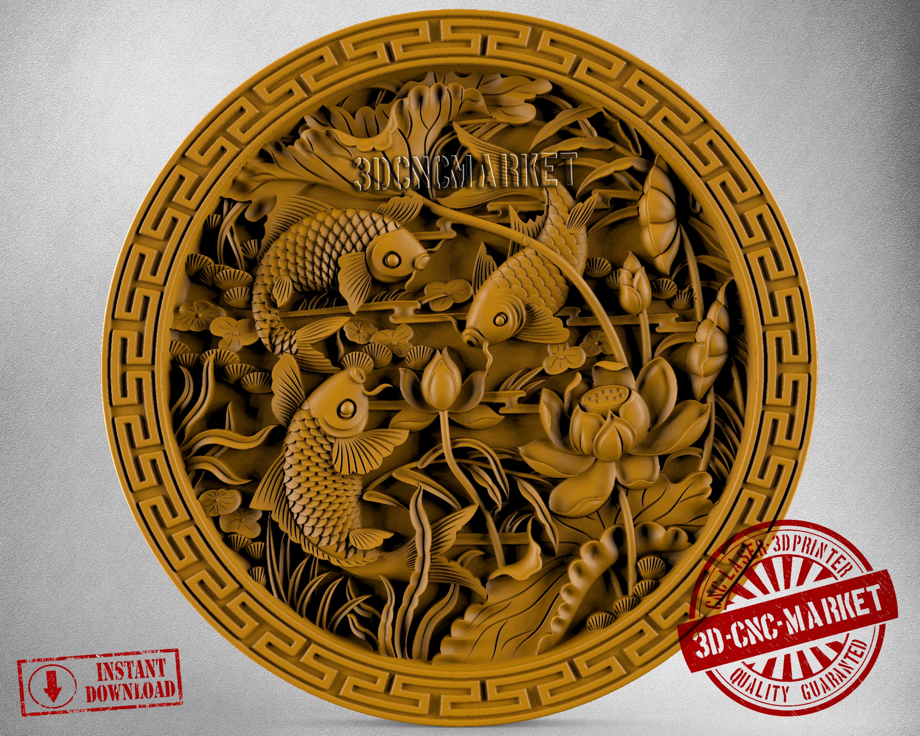 Round Fish & Flowers, 3D STL Model