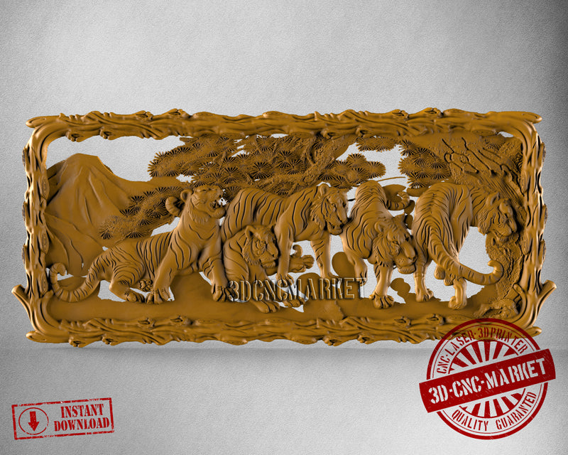 Tigers, 3D STL Model