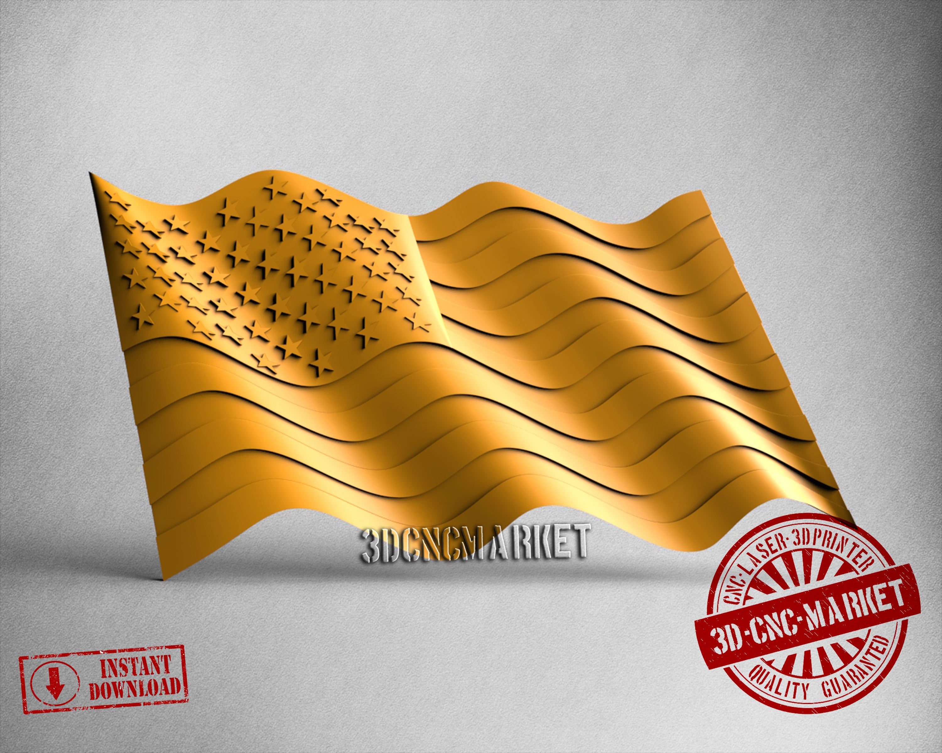 USA Flag, 3D STL Model