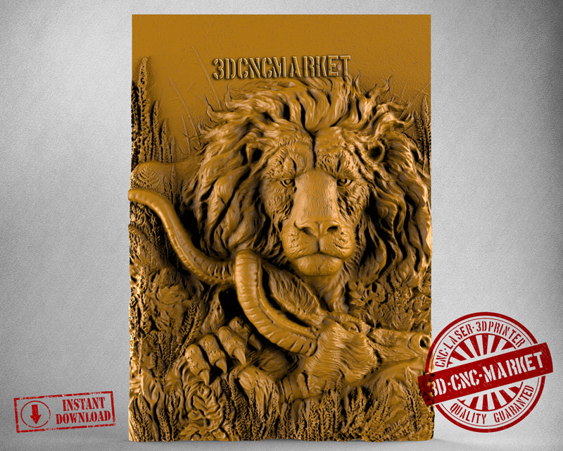 Lion Hunting, 3D STL Model