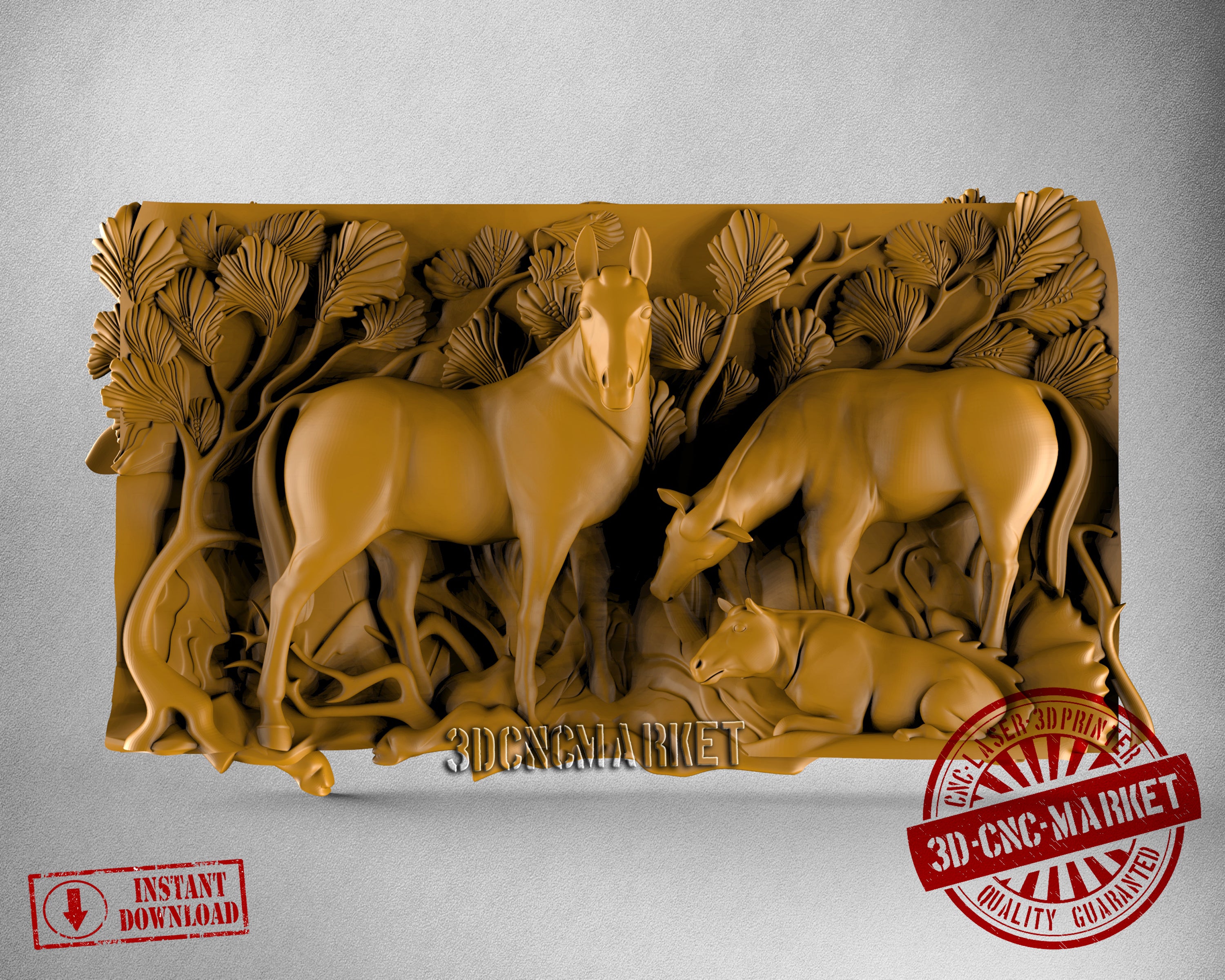 Horses, 3D STL Model