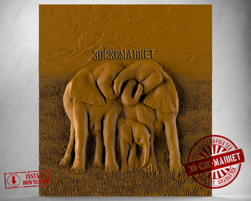 Elephants, 3D STL Model