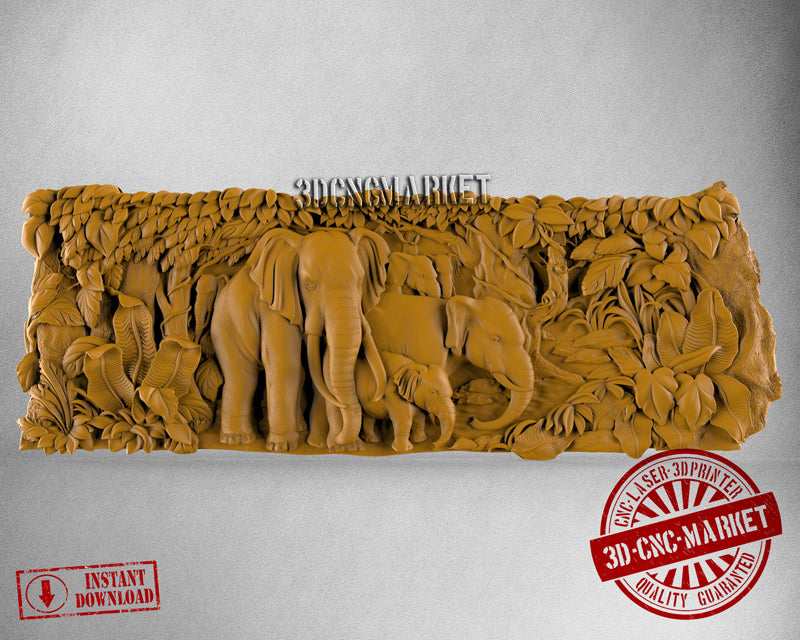 Elephants, 3D STL Model