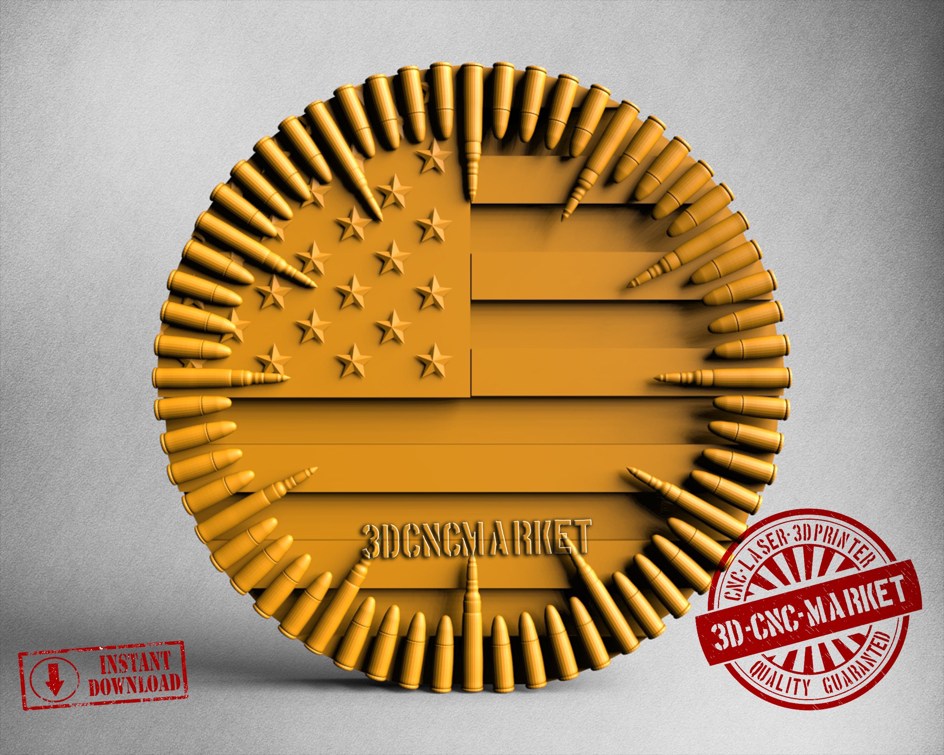 Bullet USA Flag, 3D STL Model
