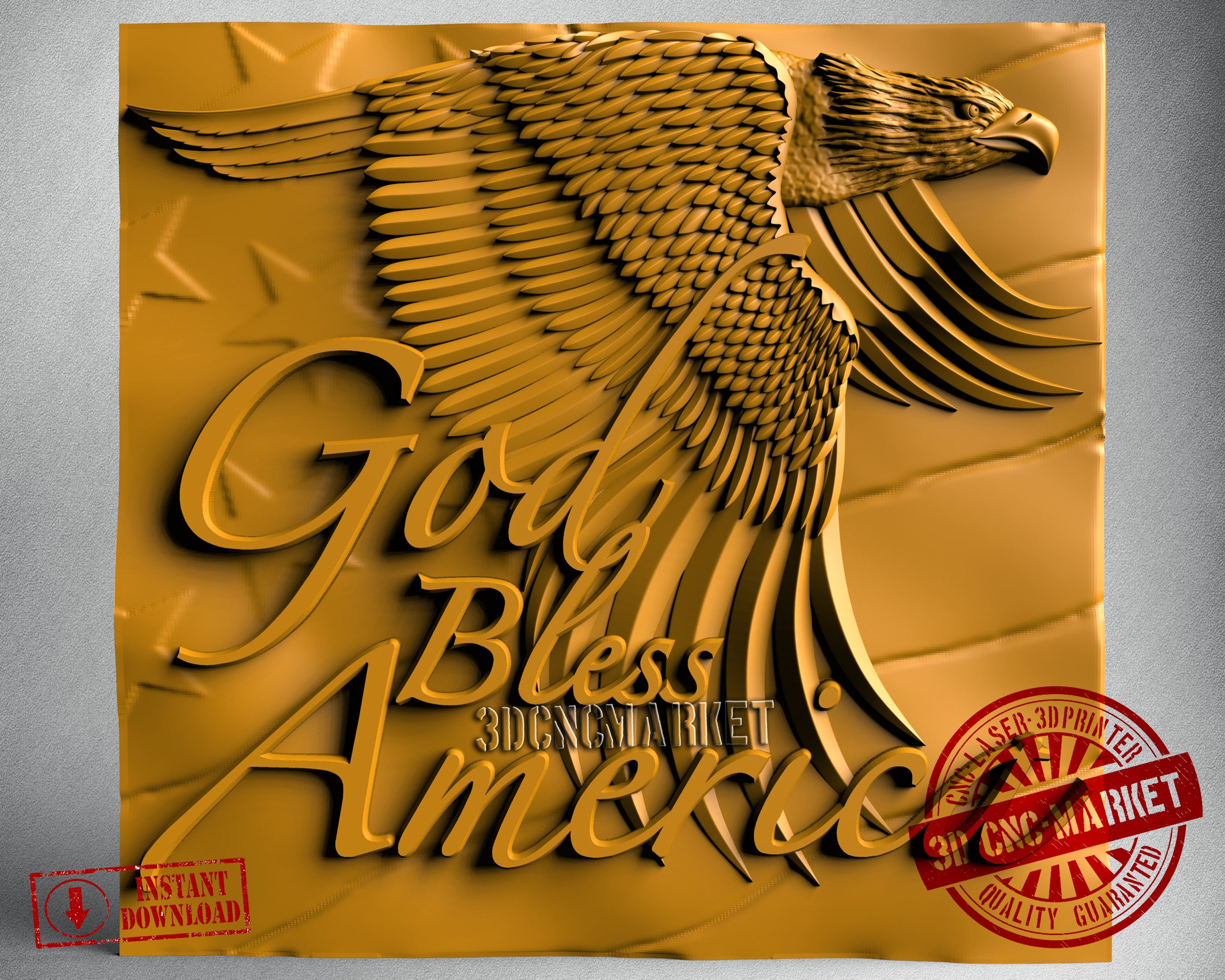 Eagle God Bless America, 3D STL Model