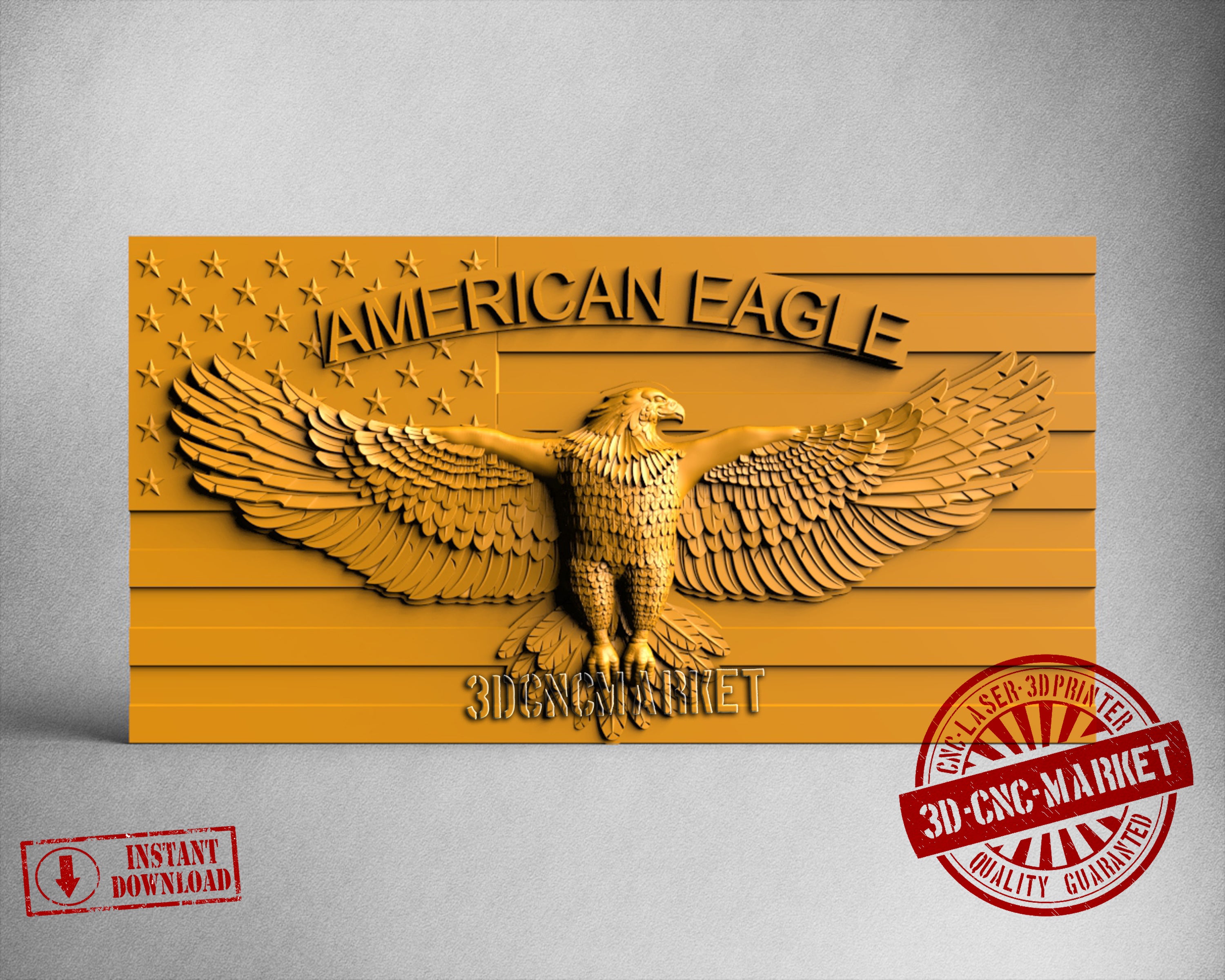USA Eagle Flag, 3D STL Model