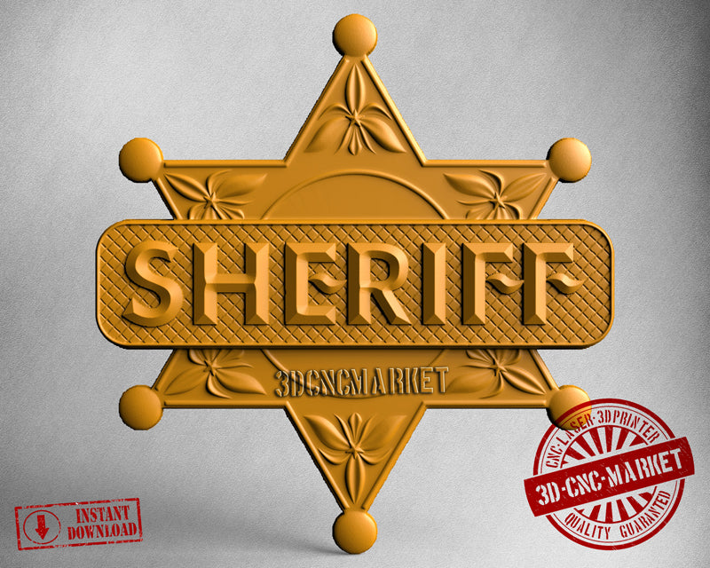 Sherif Badge, 3D STL Model