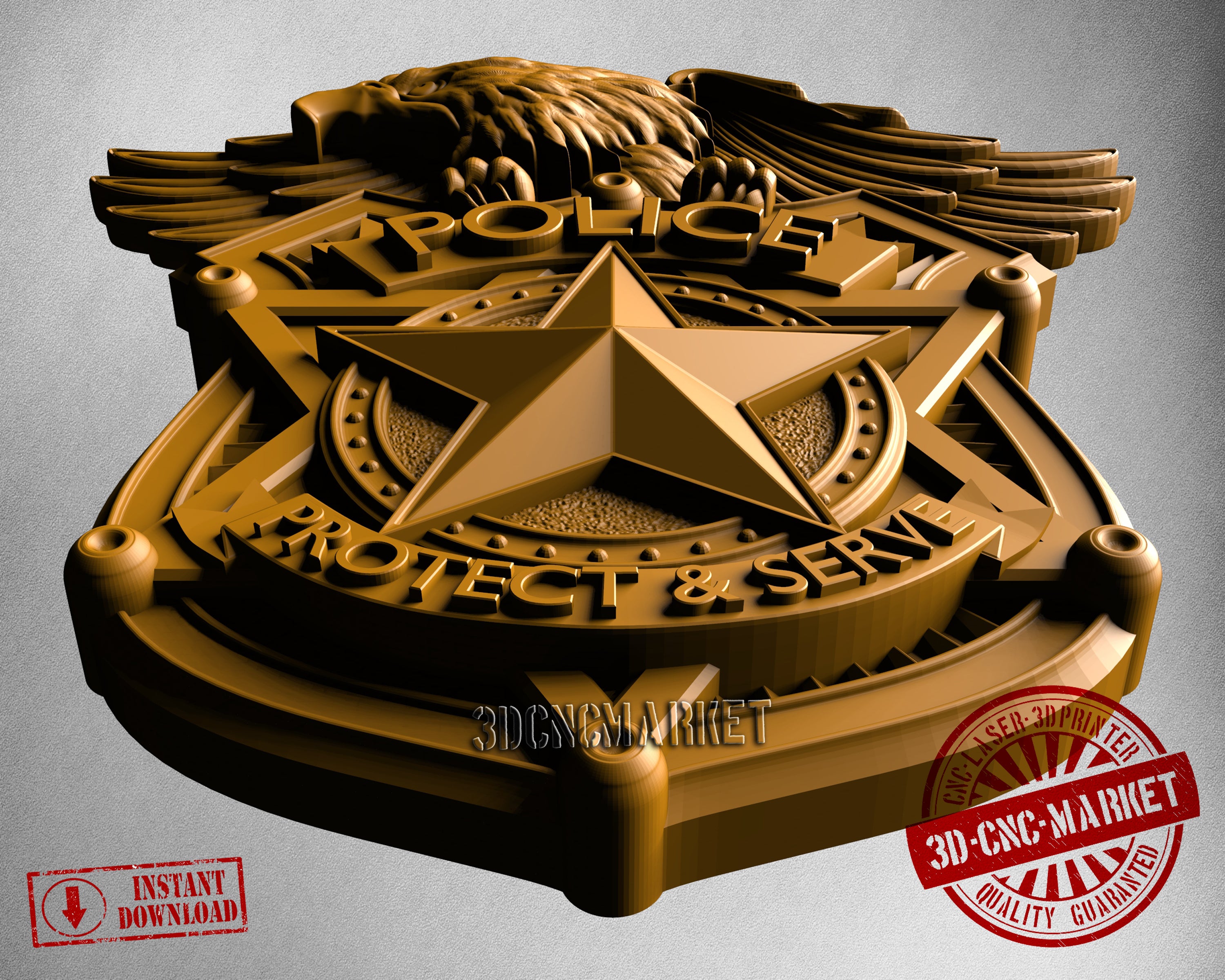 Police Badge, 3D STL Model