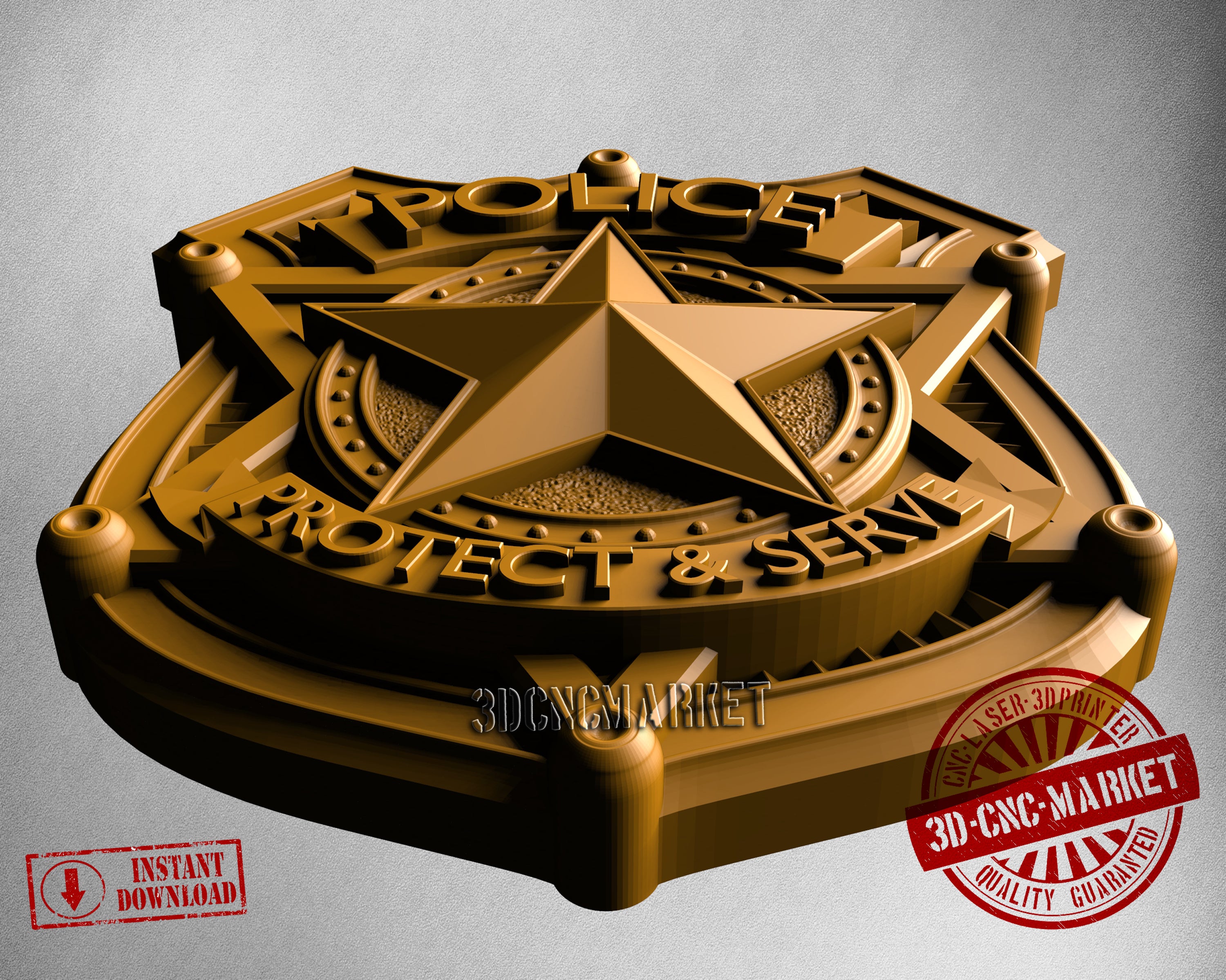 Police Badge, 3D STL Model