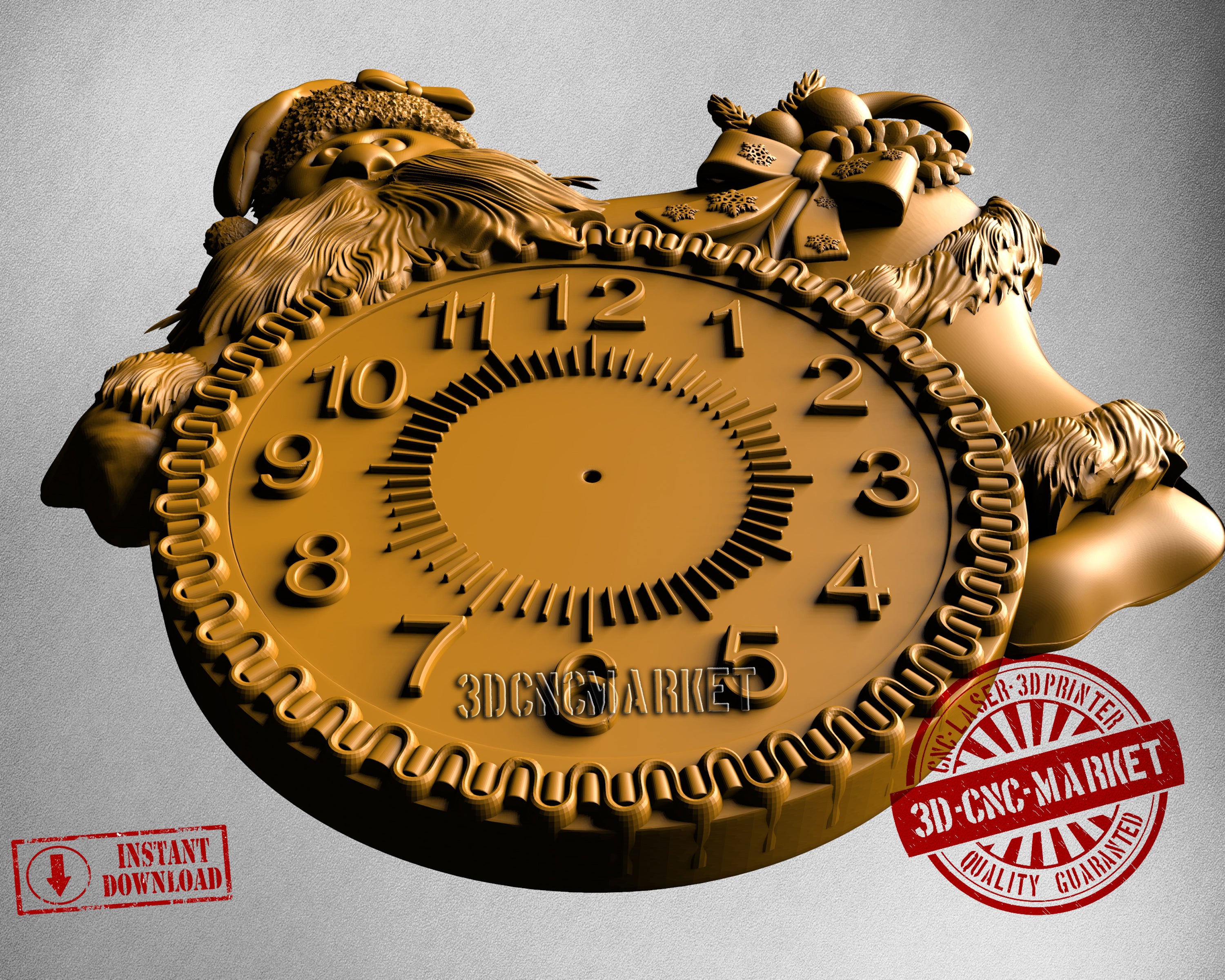 Santa Clock, 3D STL Model