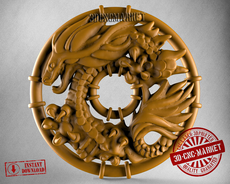 Wreath Dragon, 3D STL Model