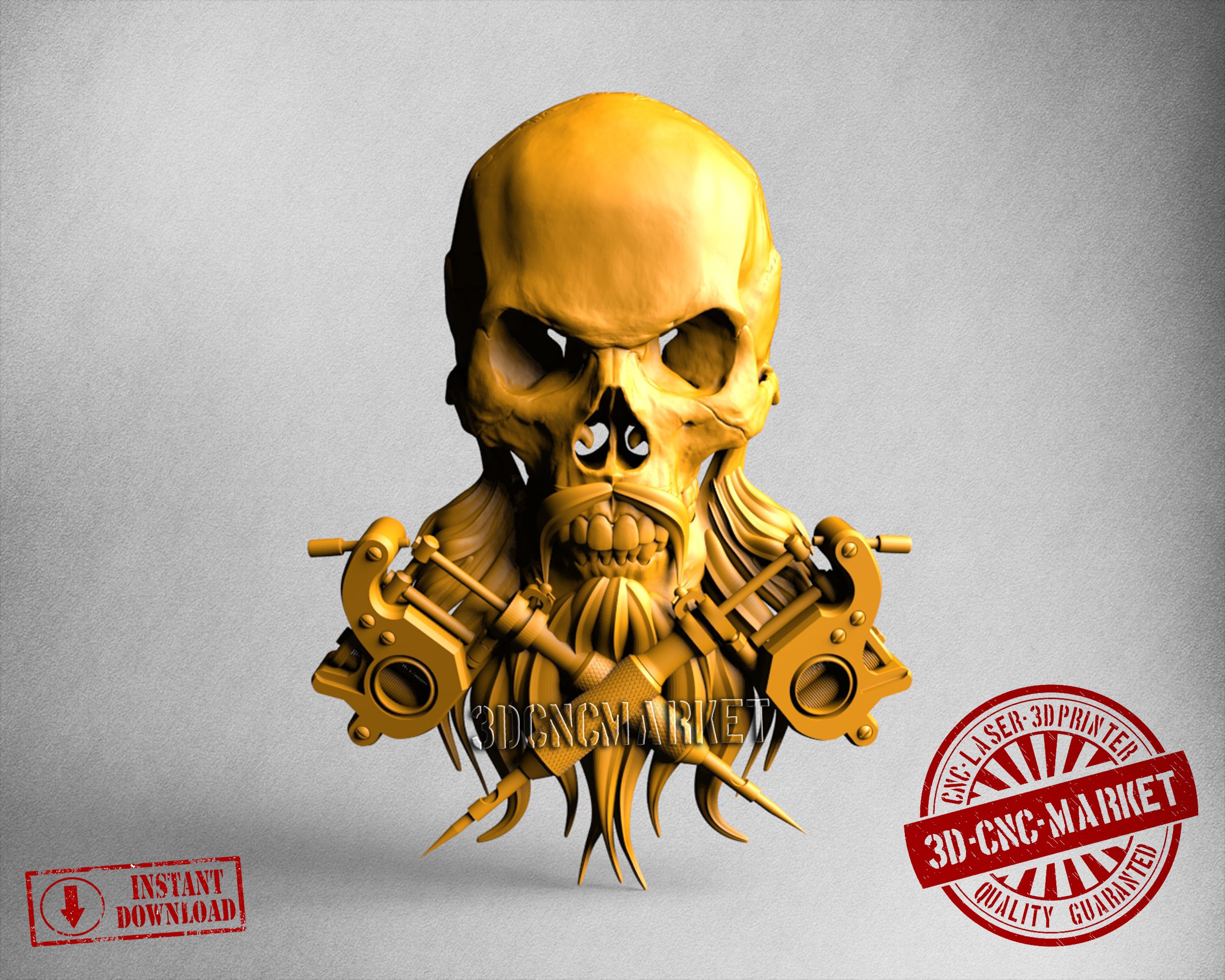 Tattoo Skull, 3D STL Model