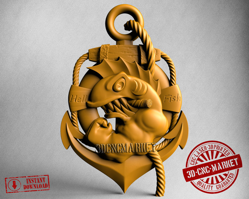 Hell Fish Anchor, 3D STL Model