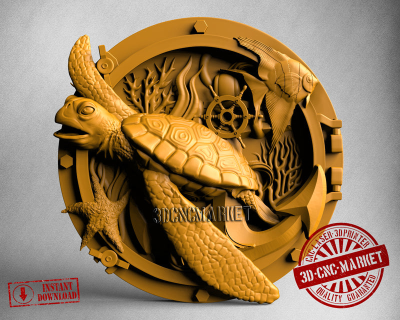 Sea Life Turtle, 3D STL Model