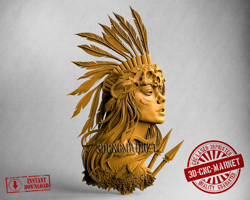 Indian Girl, 3D STL Model