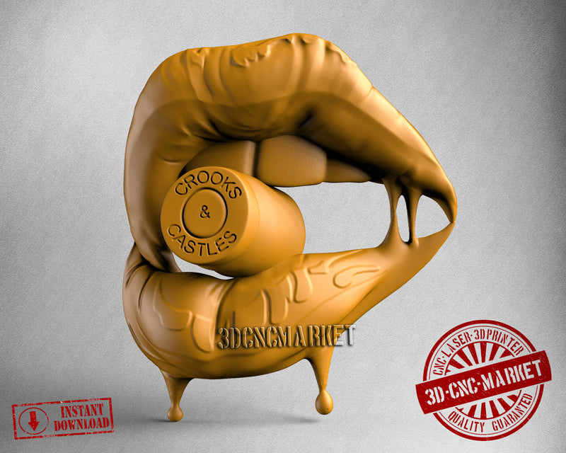 Mouth and Bullet, 3D STL Model