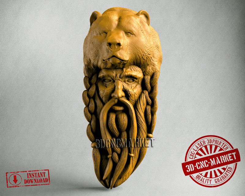Bear and Old Man, 3D STL Model