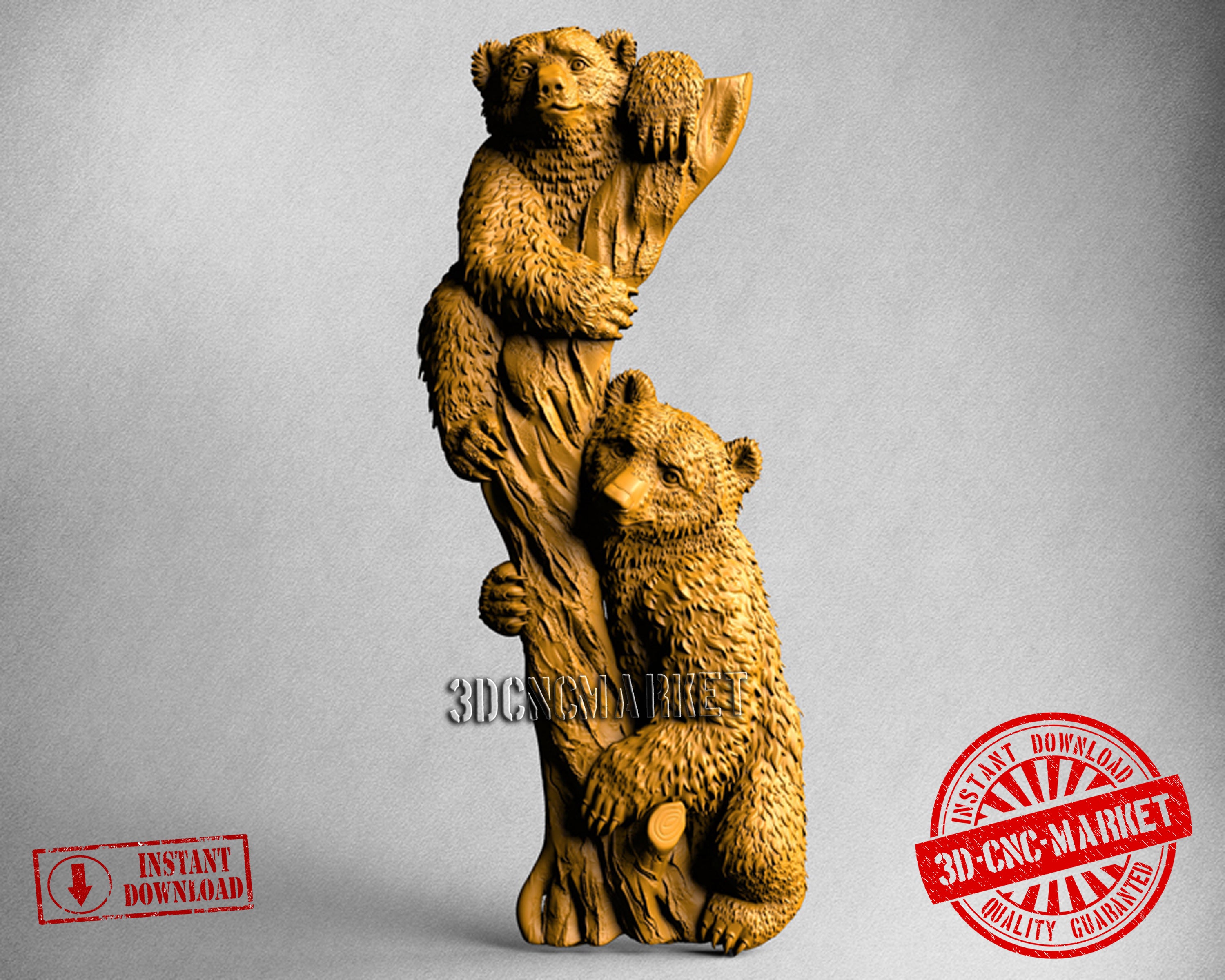 Two Bears, 3D STL Model