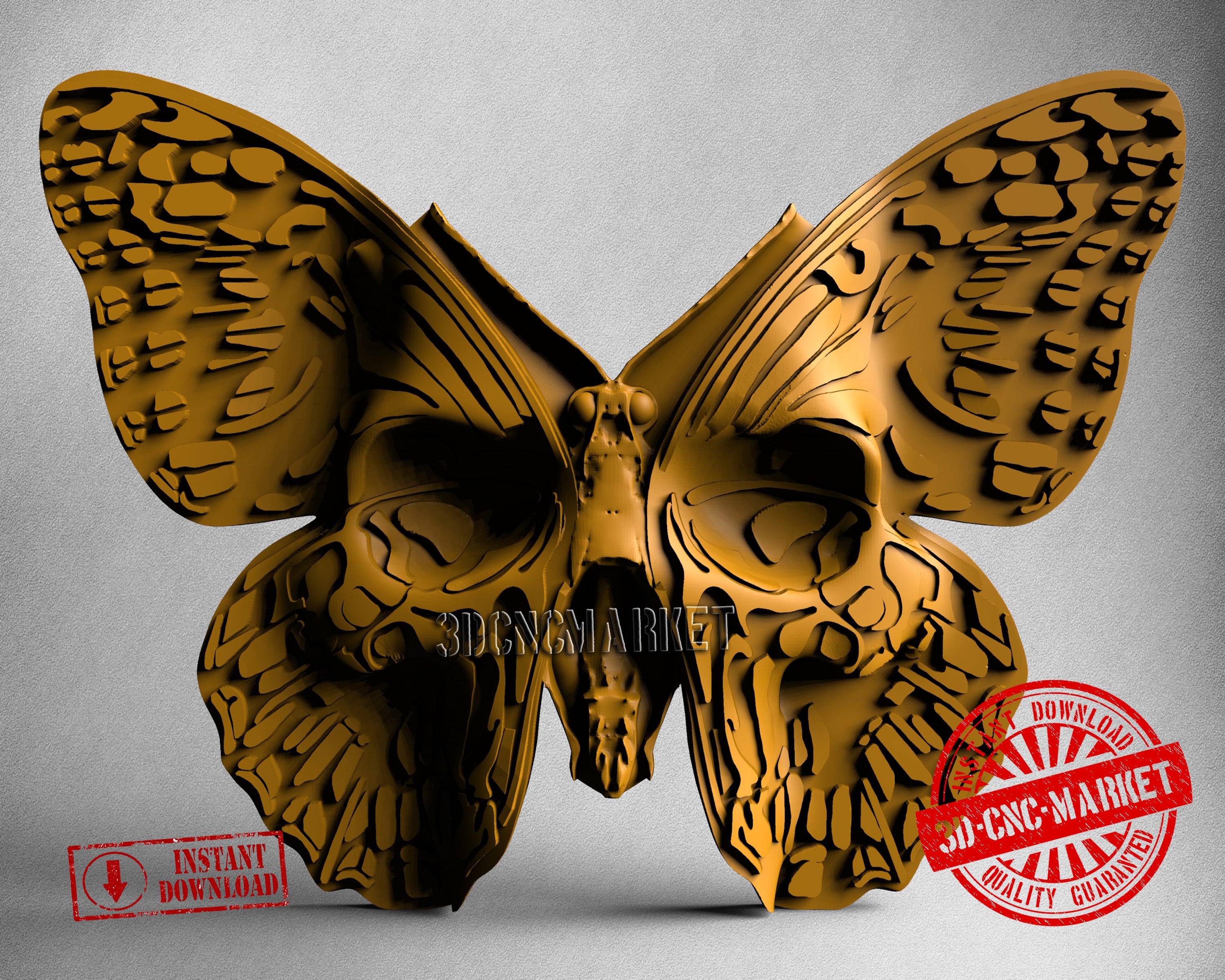 Skull Butterfly, 3D STL Model