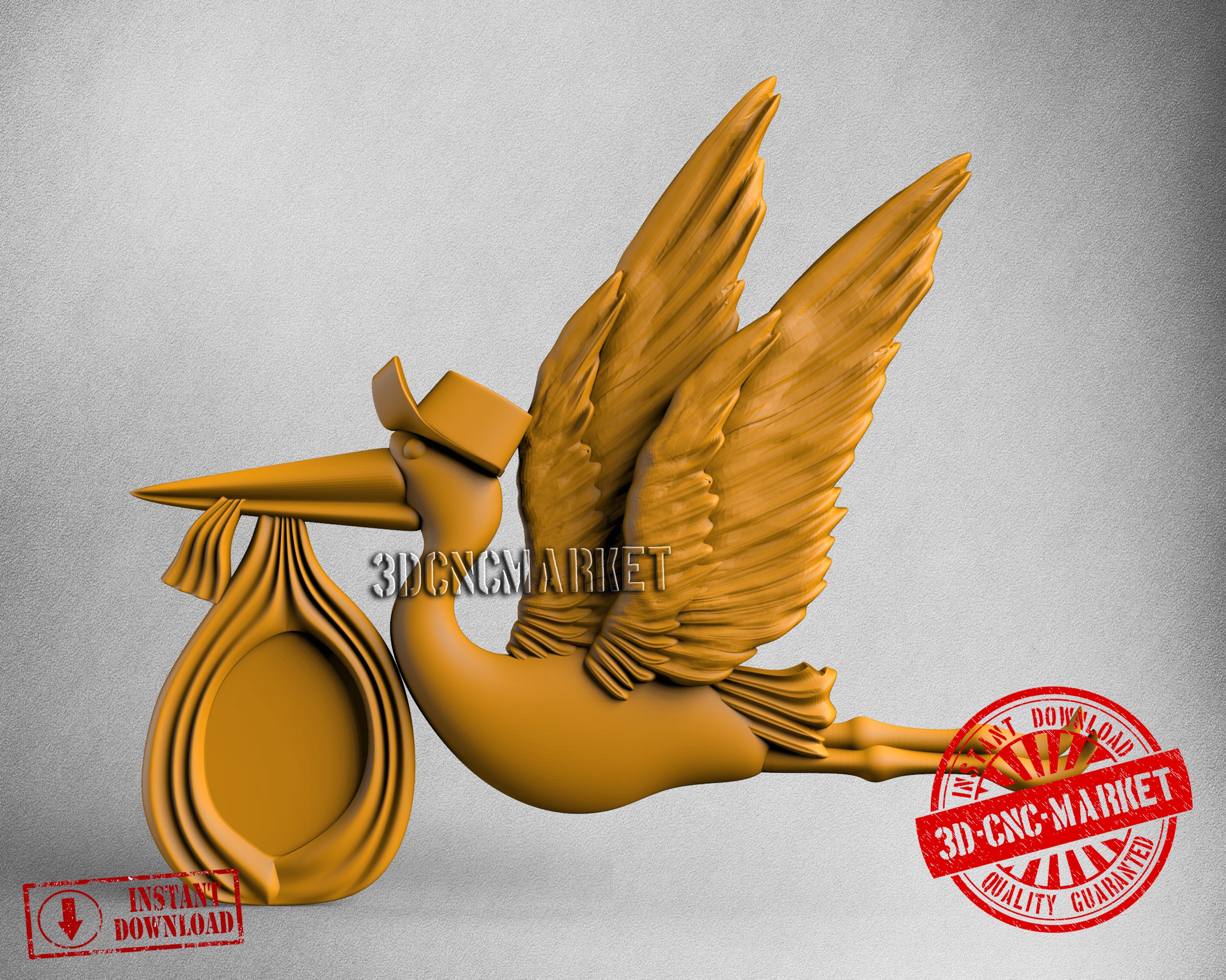 Stork Wish Baby, 3D STL Model