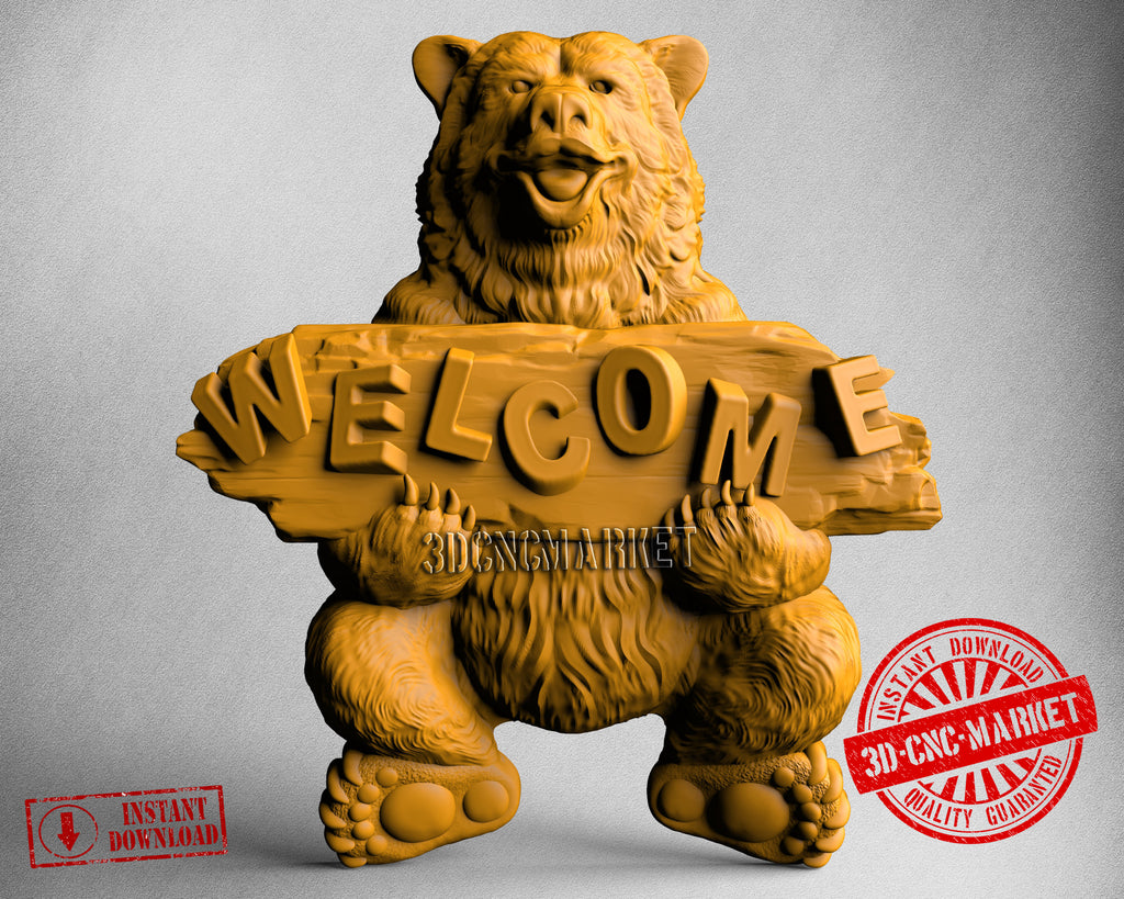 Welcome Bear, 3D STL Model